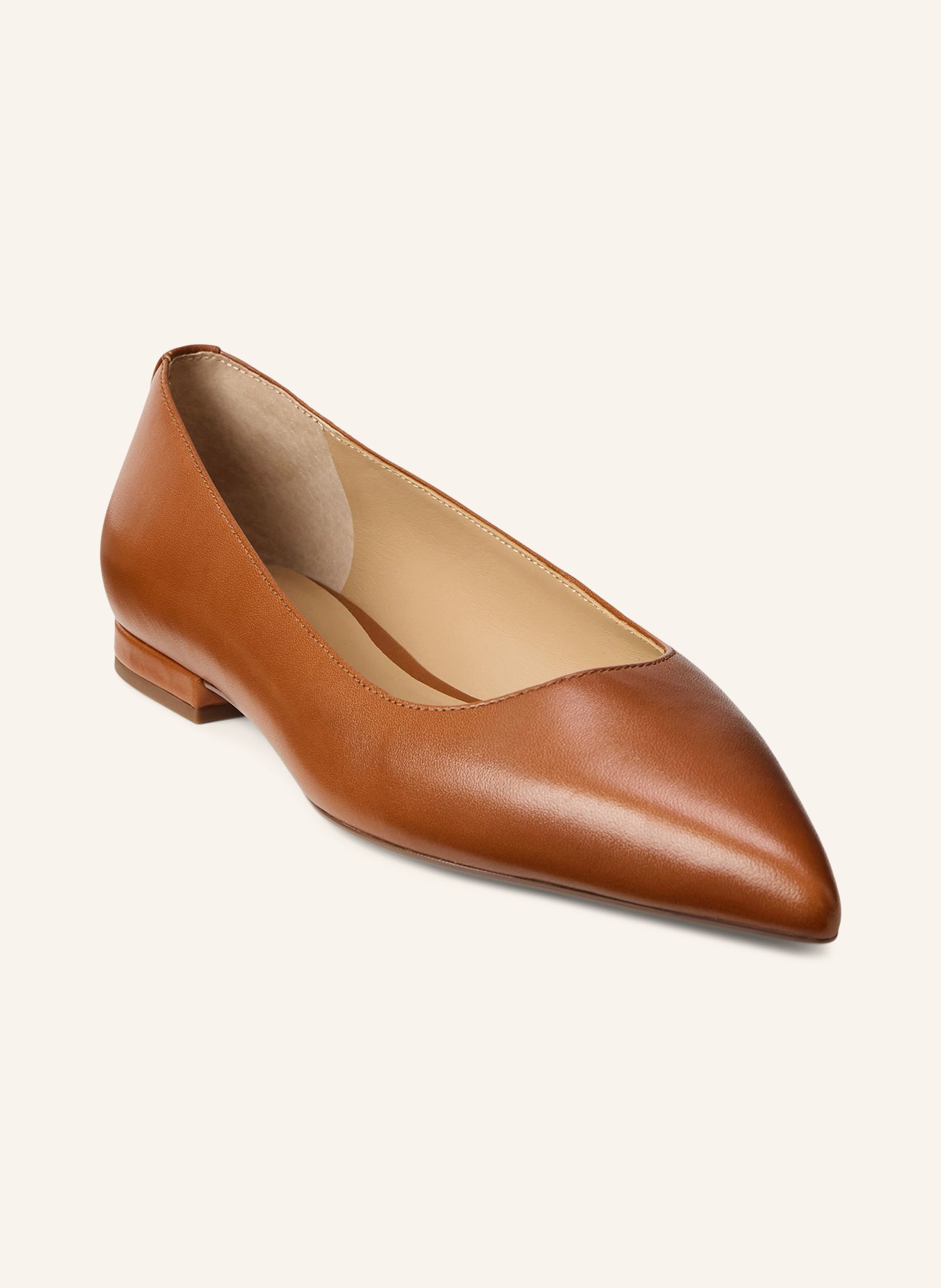 LAUREN RALPH LAUREN Ballerinas LONDYN: BRAUN / GOLD