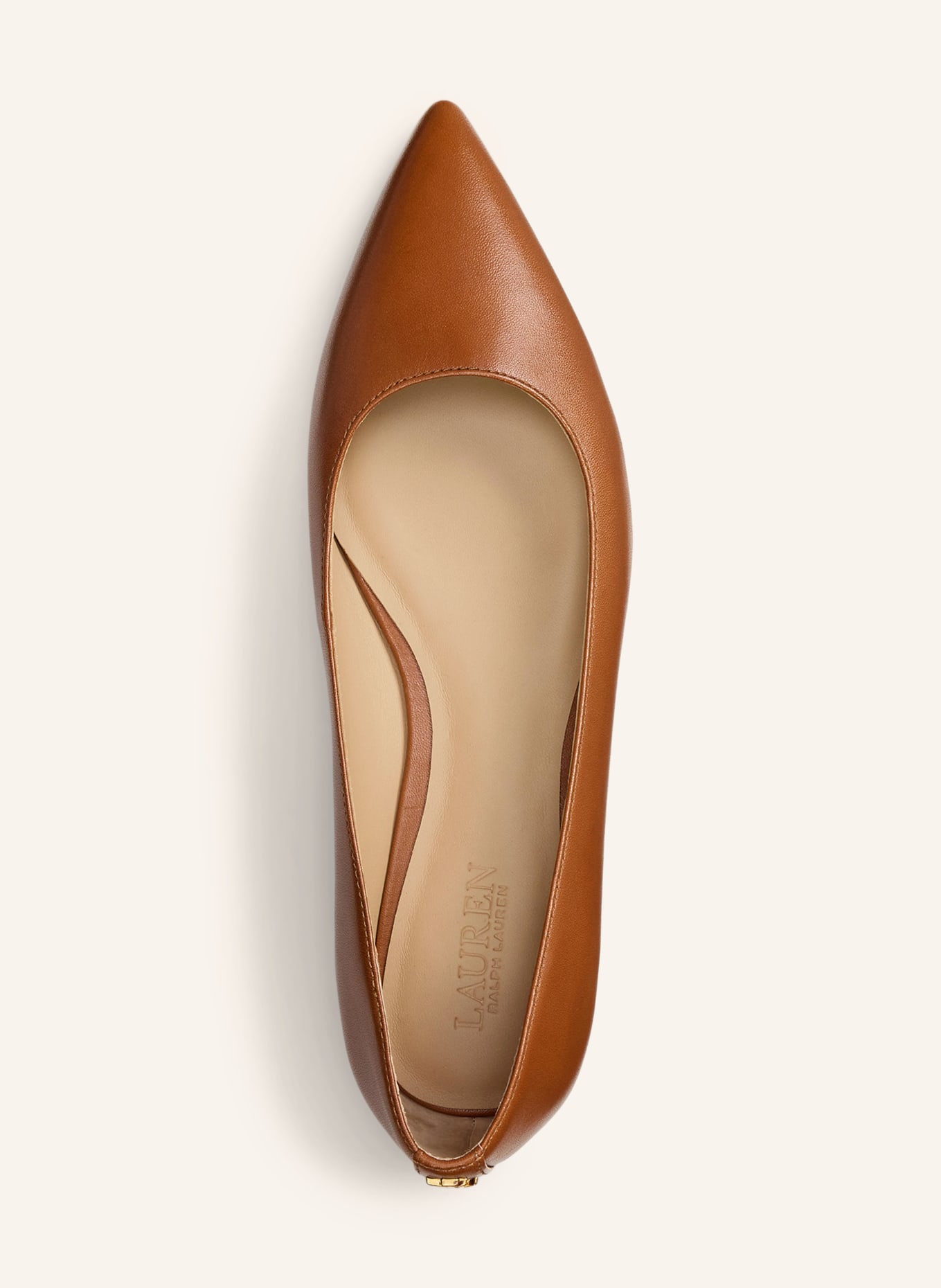 LAUREN RALPH LAUREN Ballerinas LONDYN: BRAUN / GOLD