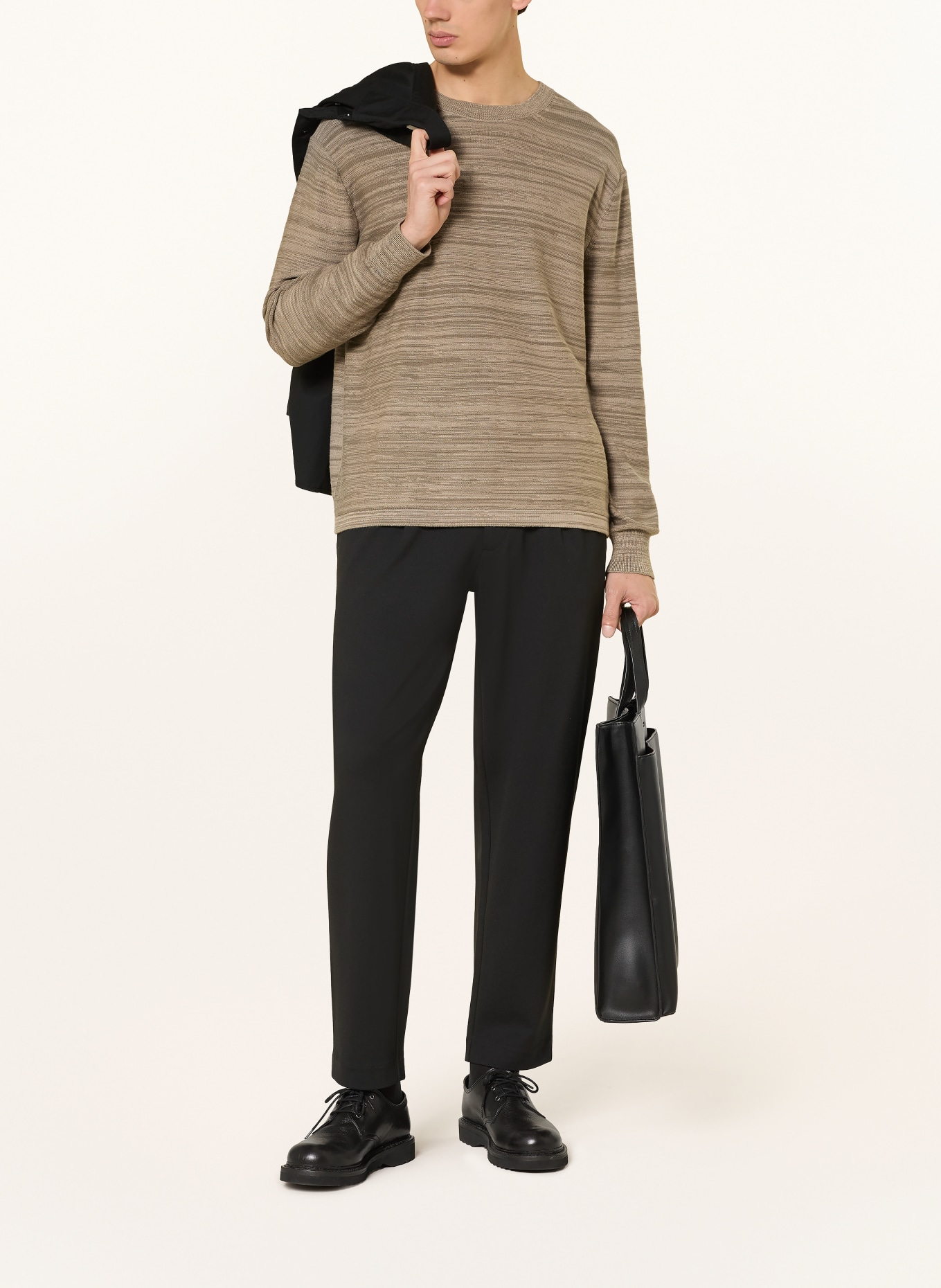 Calvin Klein Jersey Pants, Tapered Fit: BLACK