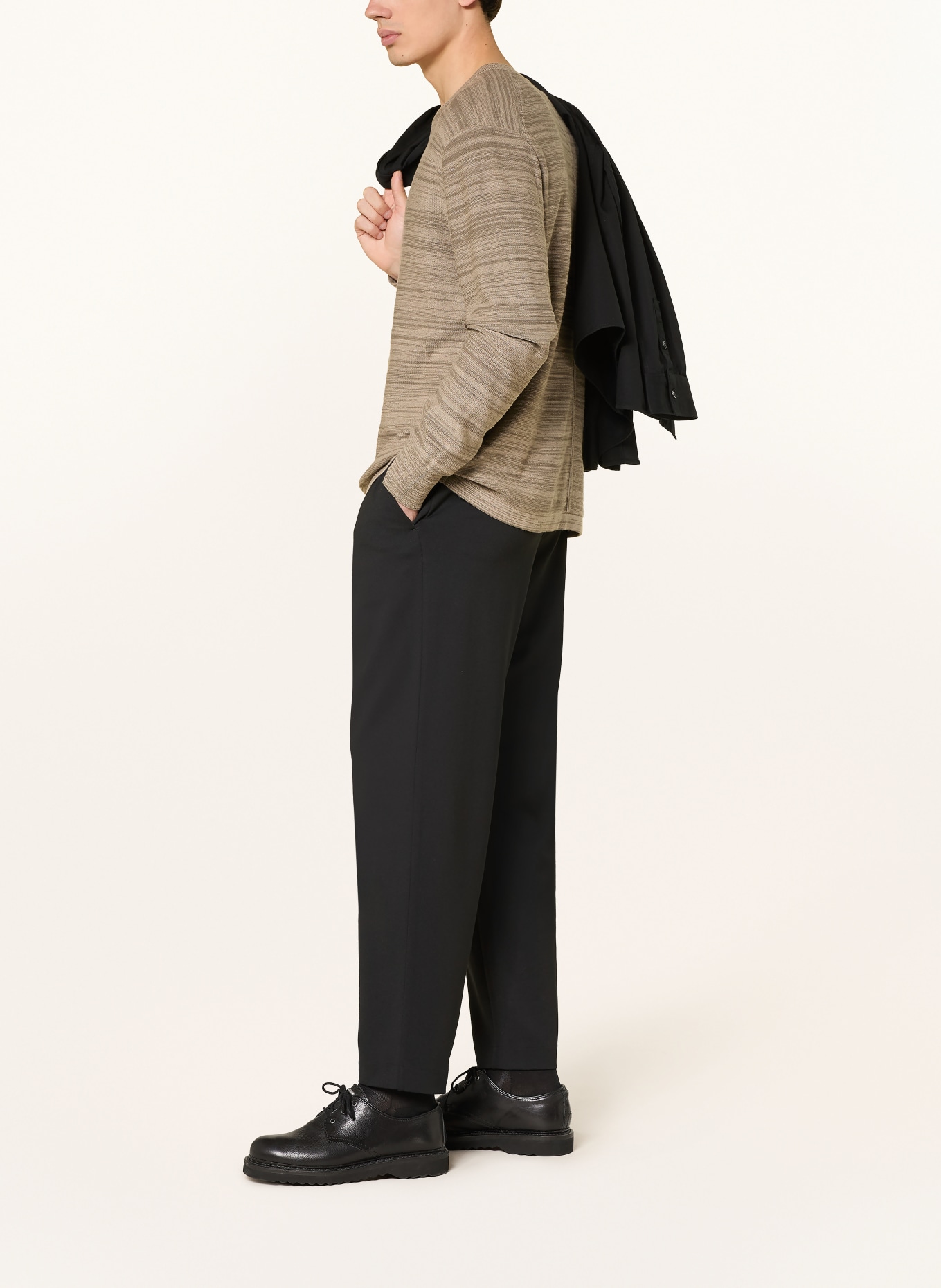Calvin Klein Jersey Pants, Tapered Fit: BLACK