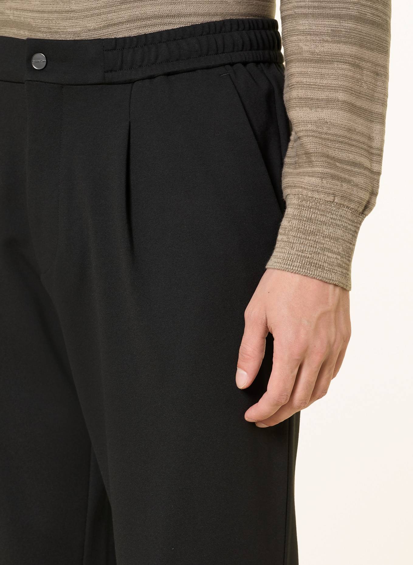 Calvin Klein Jersey Pants, Tapered Fit: BLACK