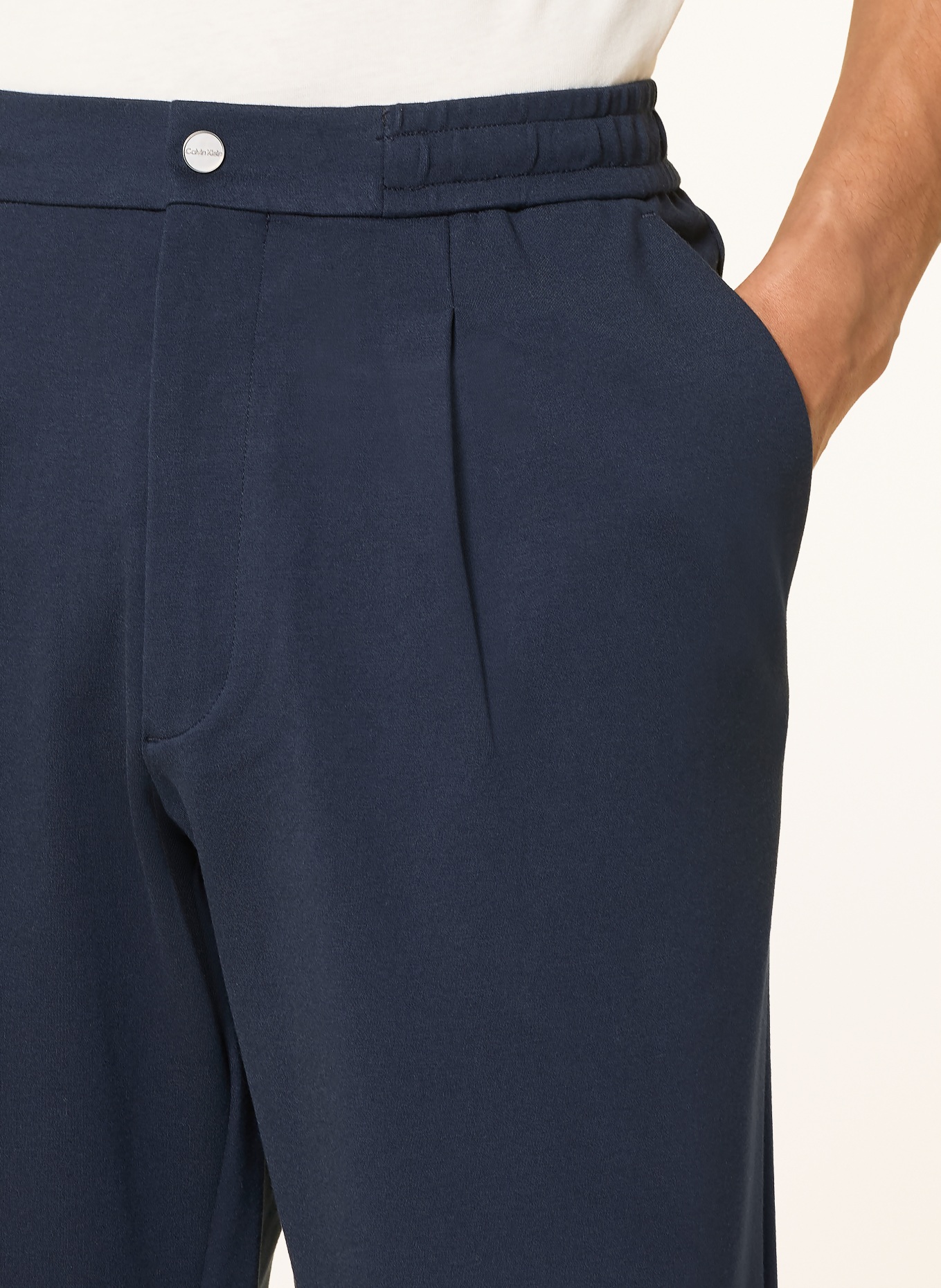 Calvin Klein Pantalon de jogging coupe fuselée en jersey: BLEU FONCÉ
