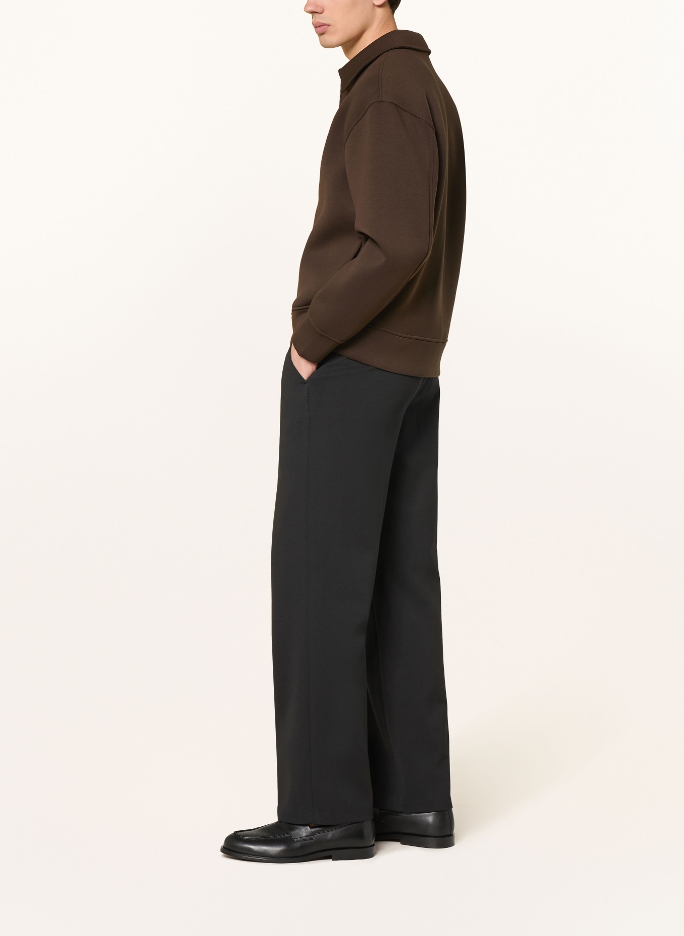 Calvin Klein Straight-fit jersey pants: BLACK