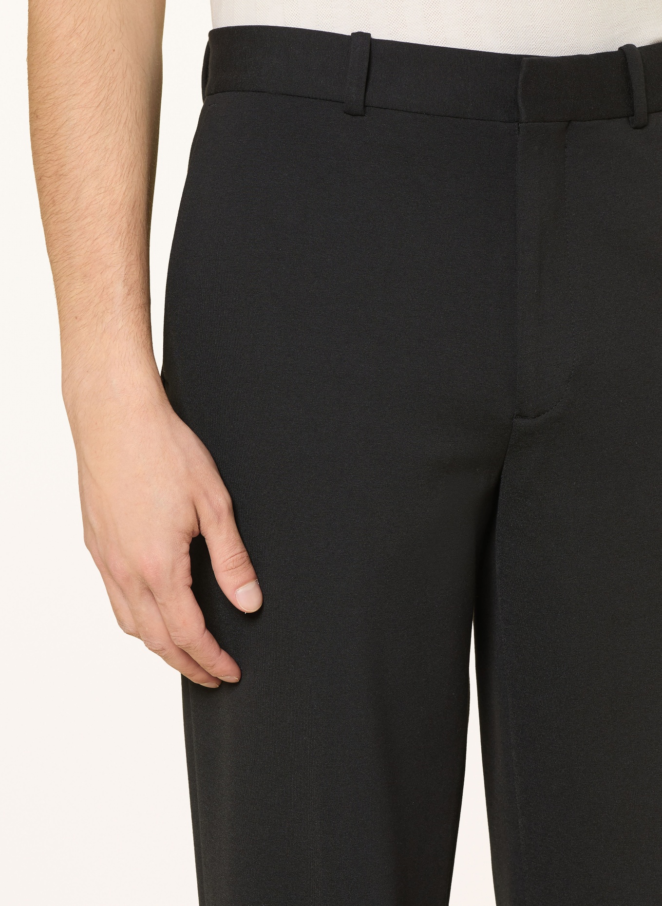 Calvin Klein Straight-fit jersey pants: BLACK
