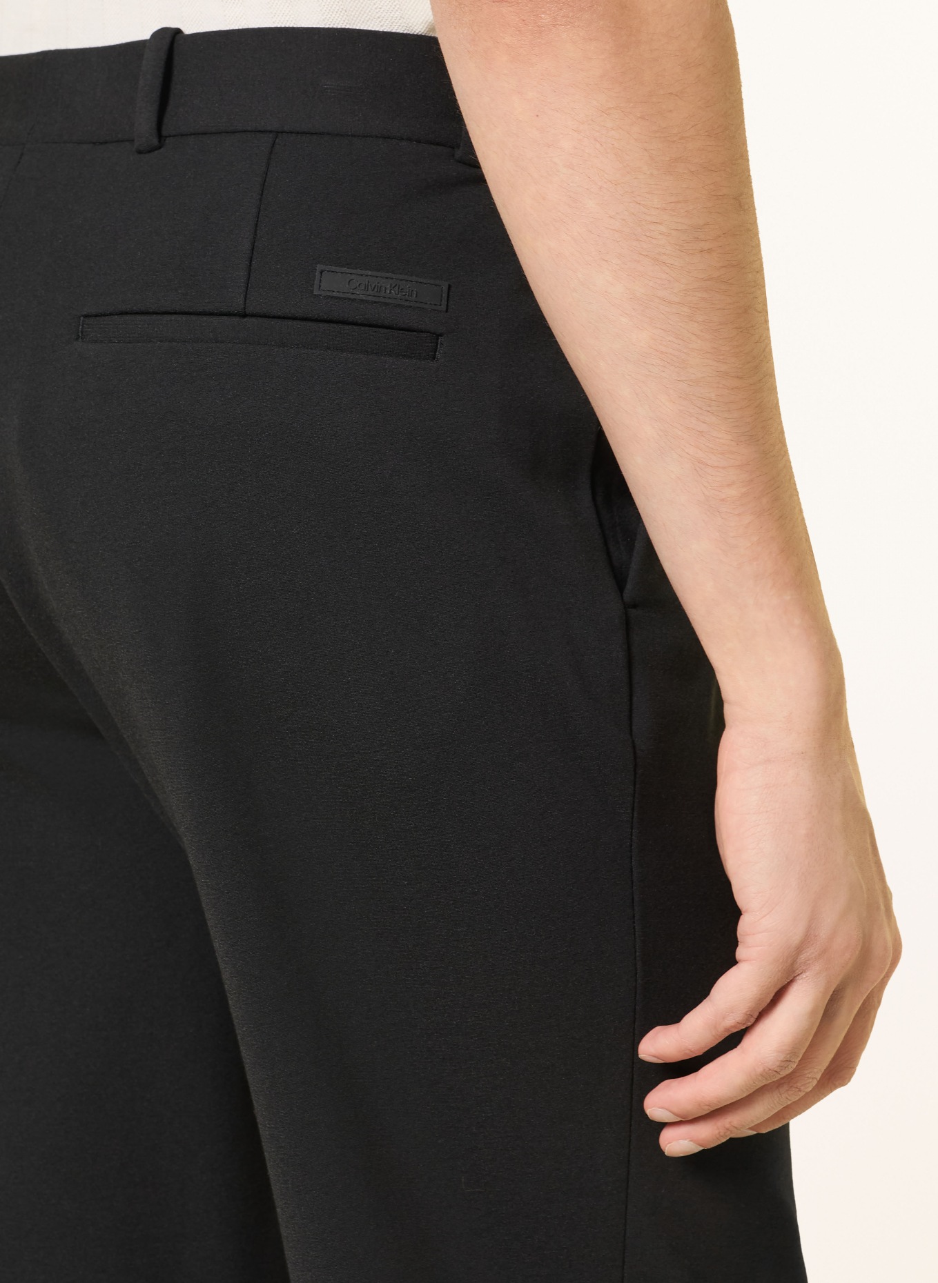 Calvin Klein Straight-fit jersey pants: BLACK