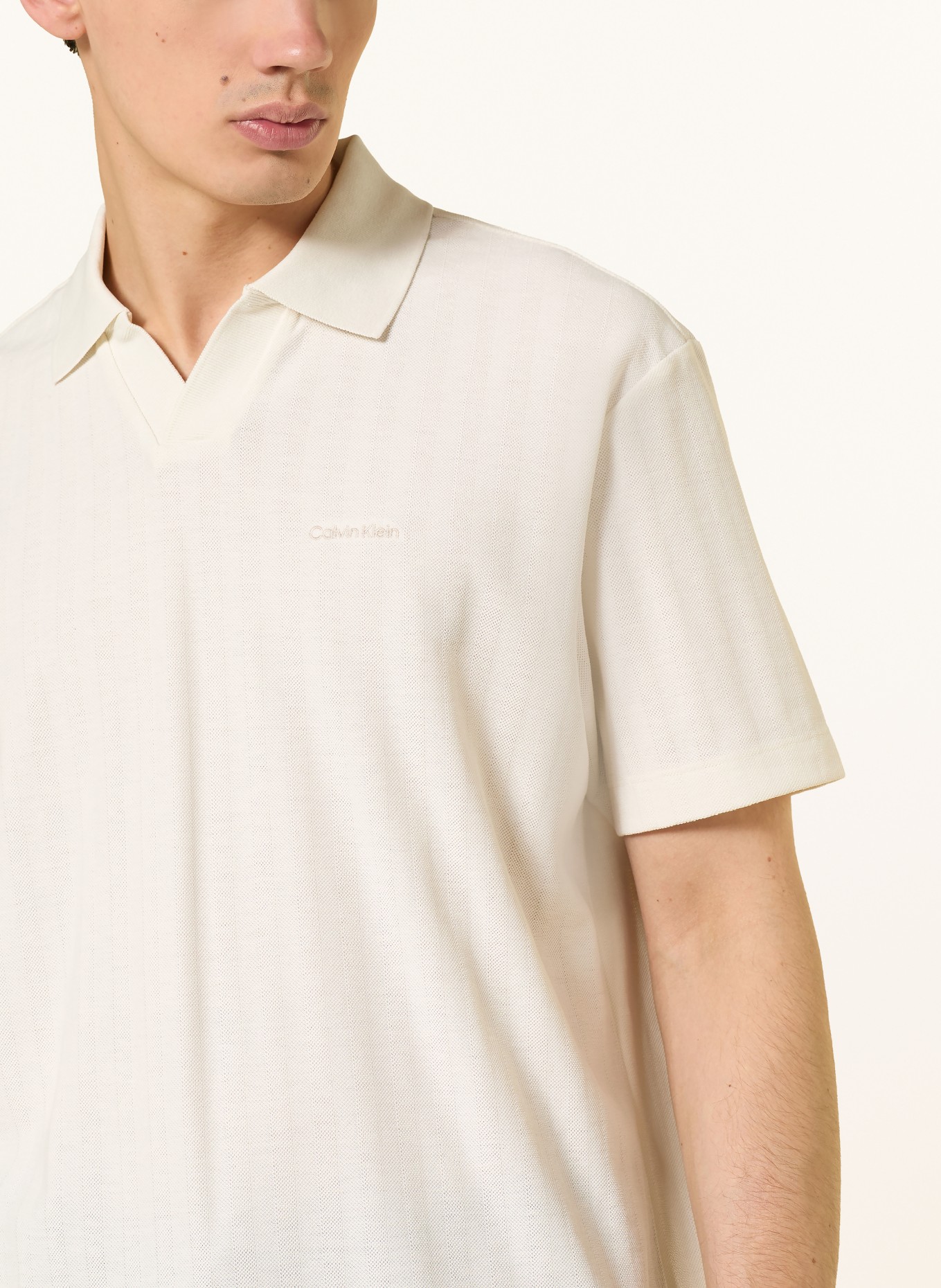 Calvin Klein Easy Fit Piqué Polo Shirt: CREAM