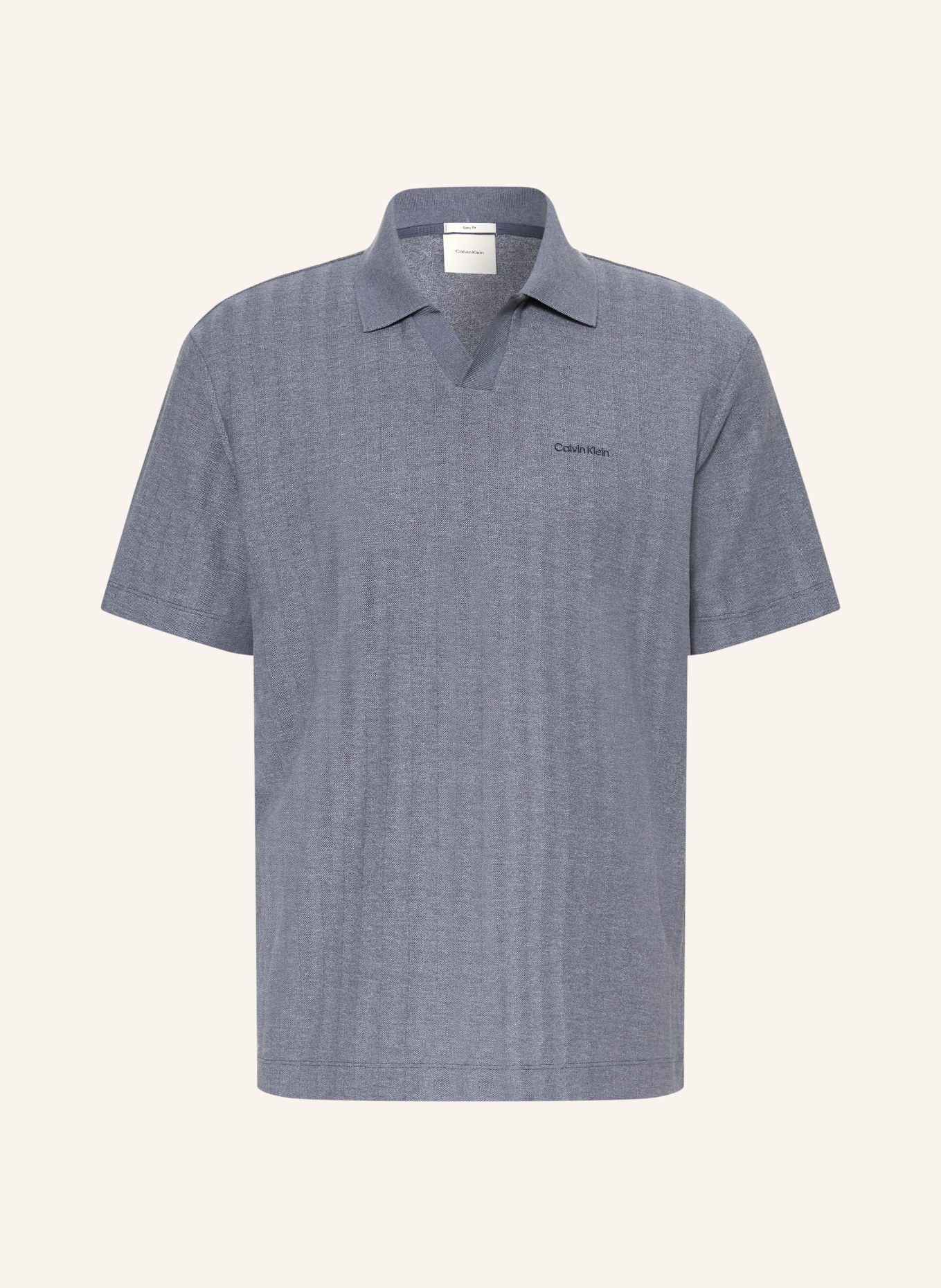 Calvin Klein Piqué-Poloshirt Easy Fit: BLAU