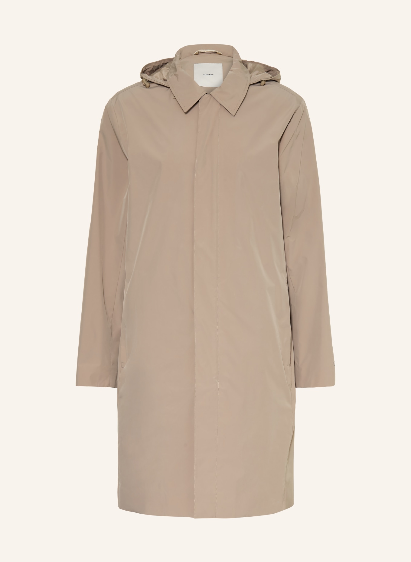 Calvin Klein Coat with detachable hood: BEIGE