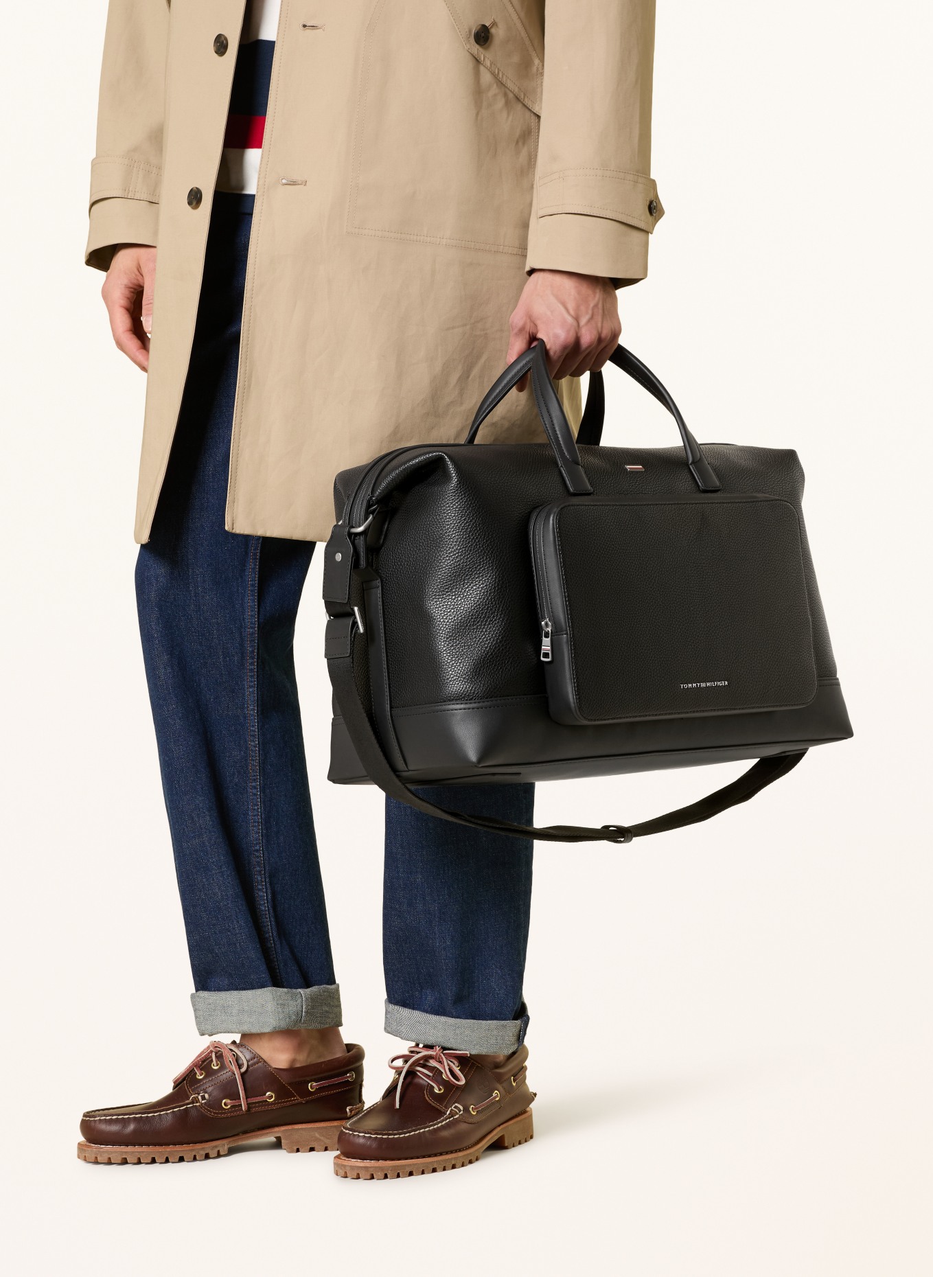 TOMMY HILFIGER Sac de voyage: NOIR / ARGENT