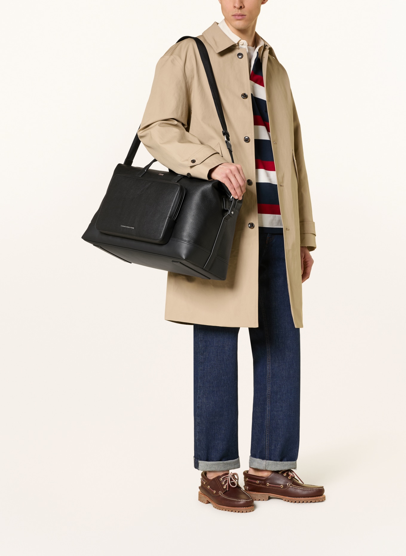 TOMMY HILFIGER Sac de voyage: NOIR / ARGENT