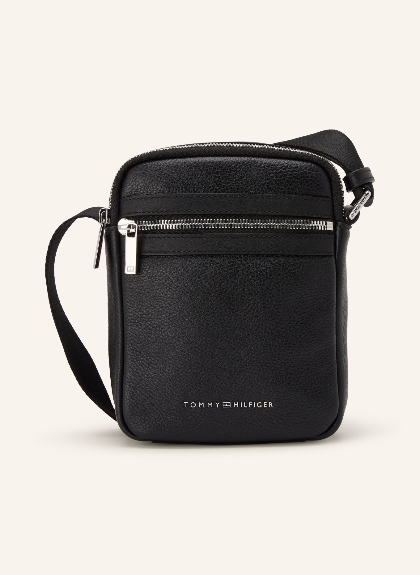 TOMMY HILFIGER Schoudertas: ZWART / ZILVER
