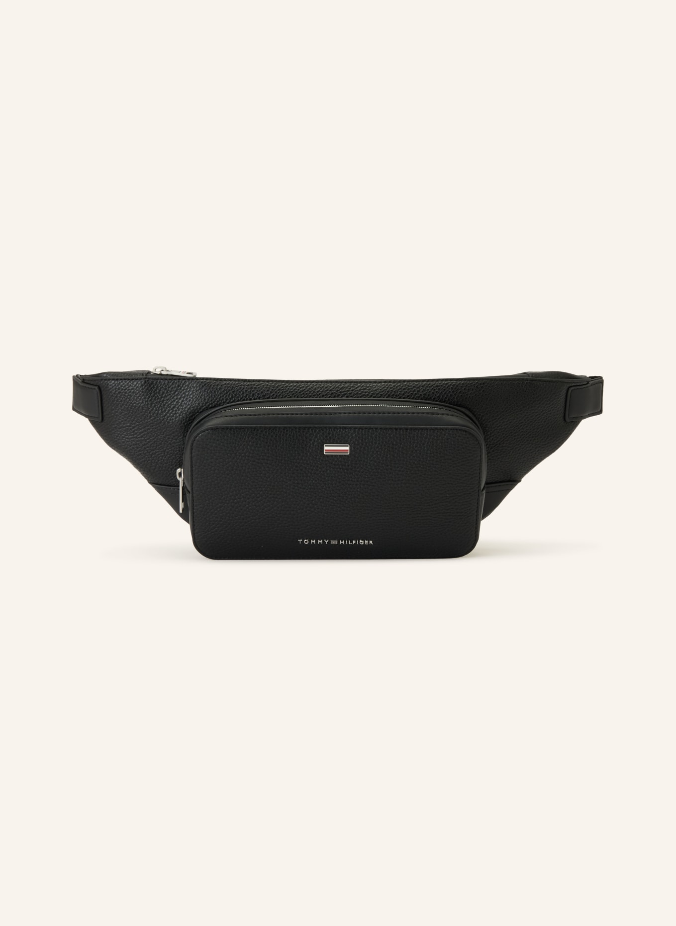 TOMMY HILFIGER Gürteltasche: SCHWARZ / SILBER