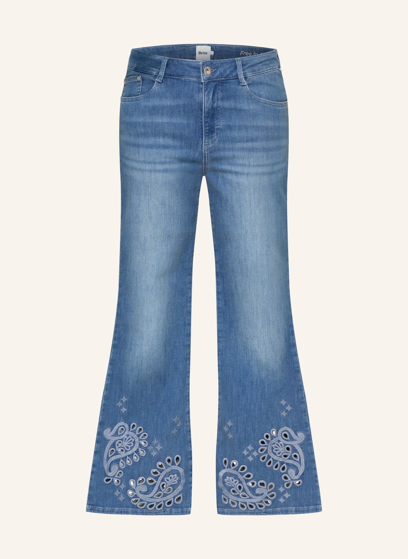 BRAX Bootcut Jeans SHAKIRA S mit Lochspitze: 15 USED STONE BLUE