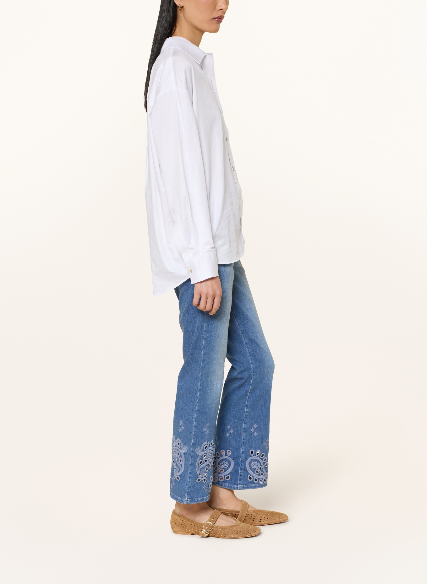 BRAX Bootcut Jeans SHAKIRA S mit Lochspitze: 15 USED STONE BLUE