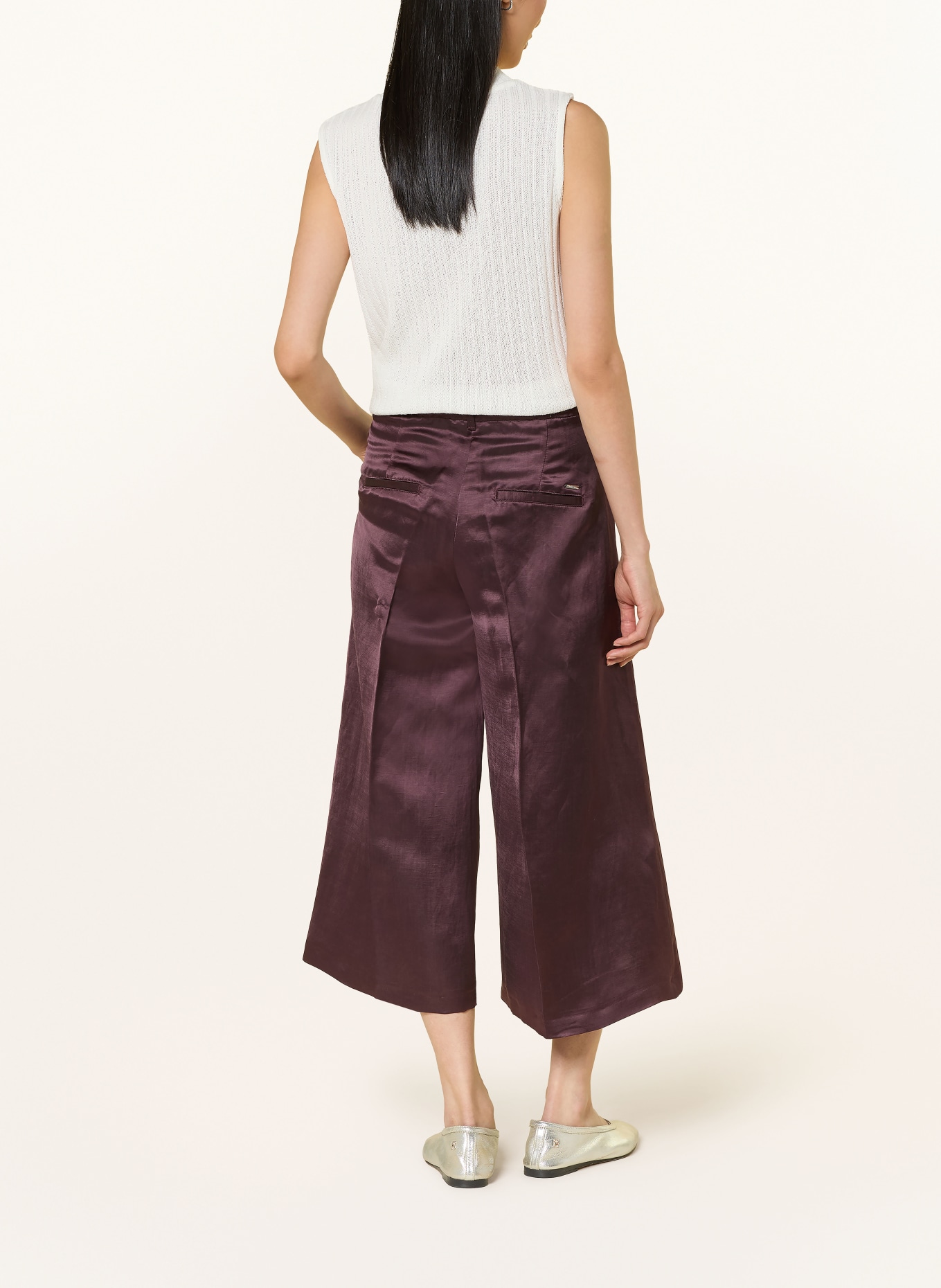 BRAX Culotte MELLI S aus Satin mit Leinen