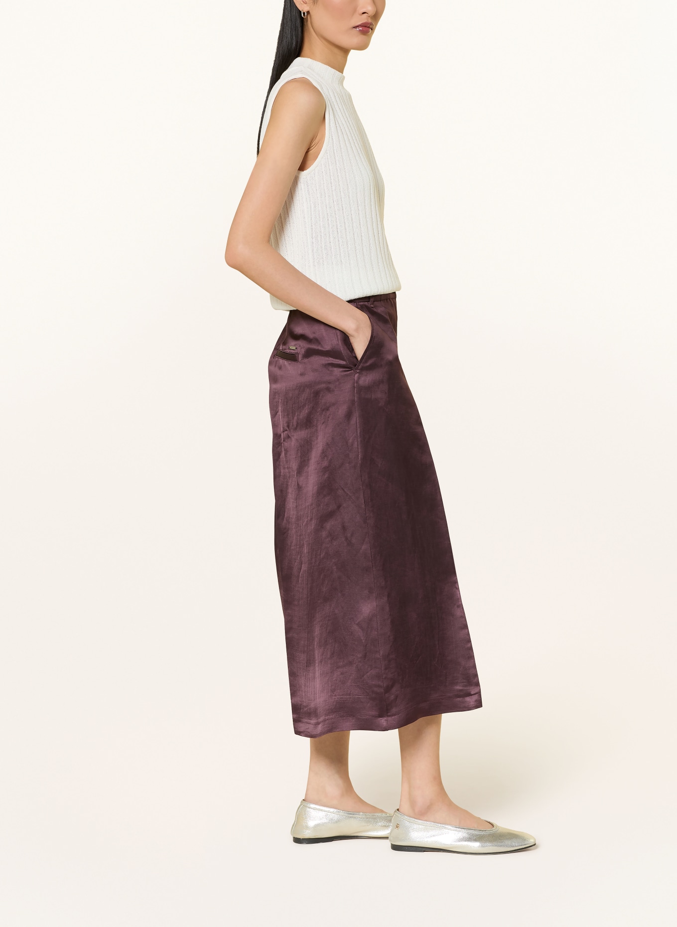 BRAX Culotte MELLI S aus Satin mit Leinen