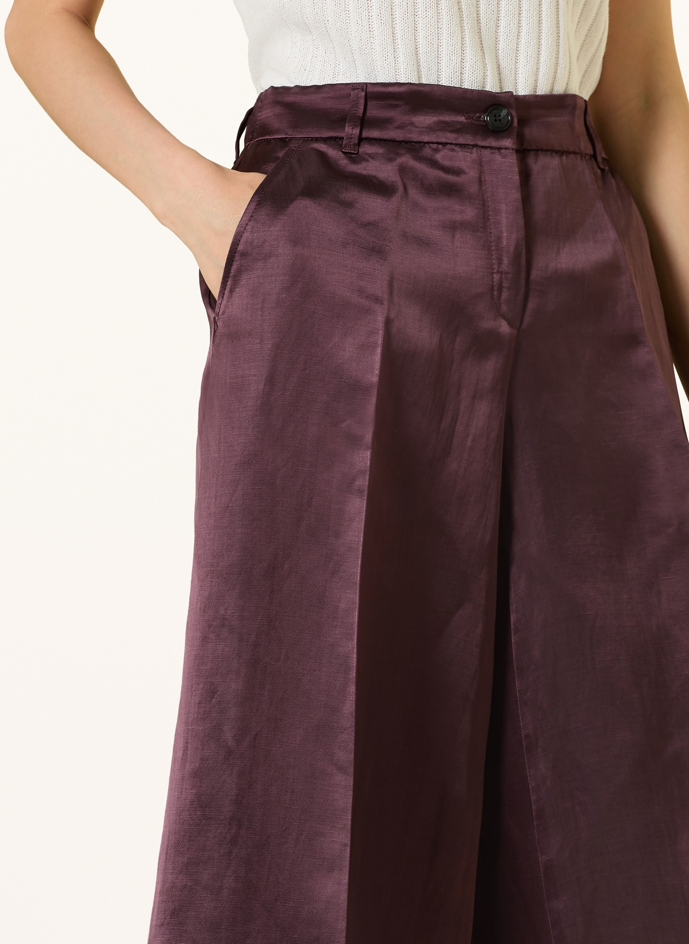BRAX Culotte MELLI S aus Satin mit Leinen