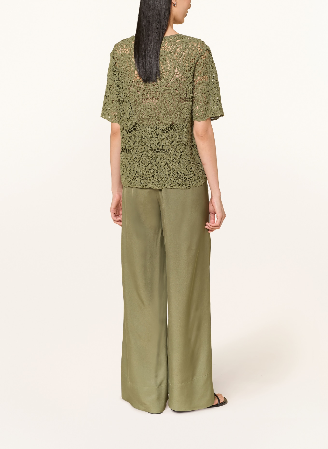 BRAX Crochet Shirt CARA S: OLIVE