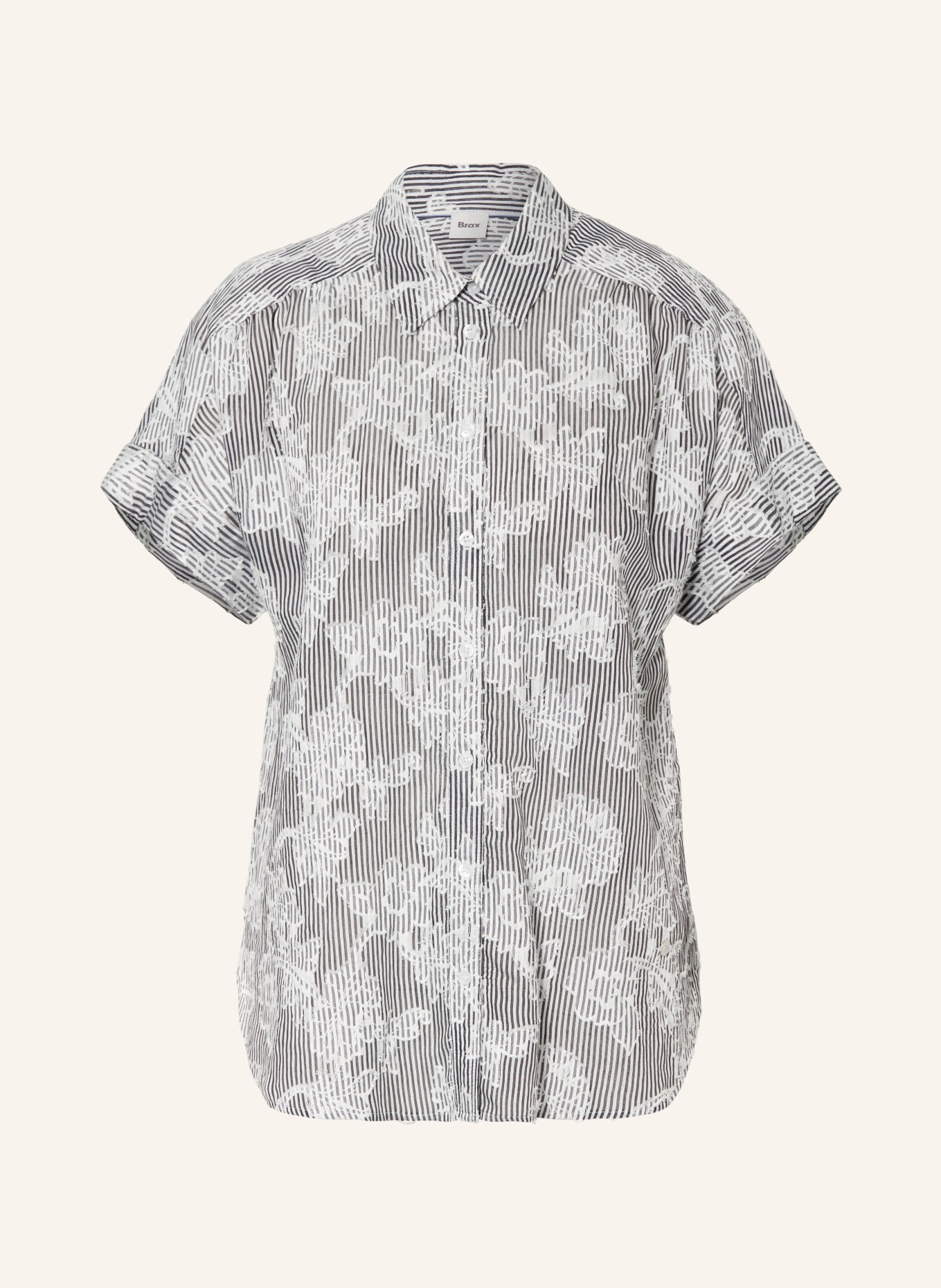 BRAX Bluză din jacquard: ALB / NEGRU