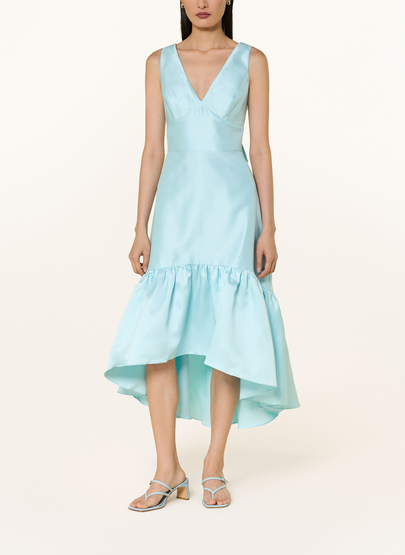 ADRIANNA PAPELL Cocktail dress with flounces: LIGHT BLUE