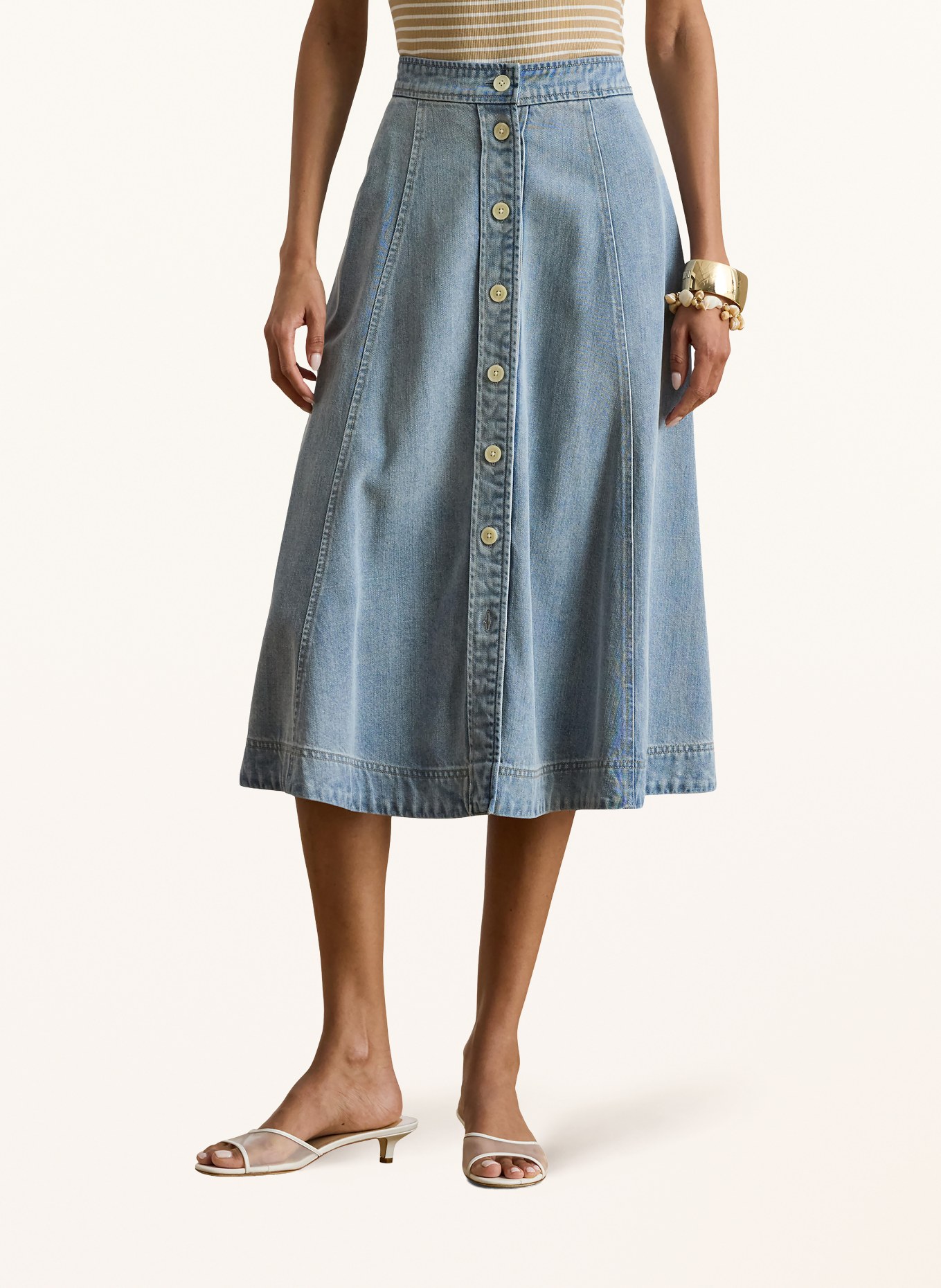 LAUREN RALPH LAUREN Jeansrock: HELLBLAU