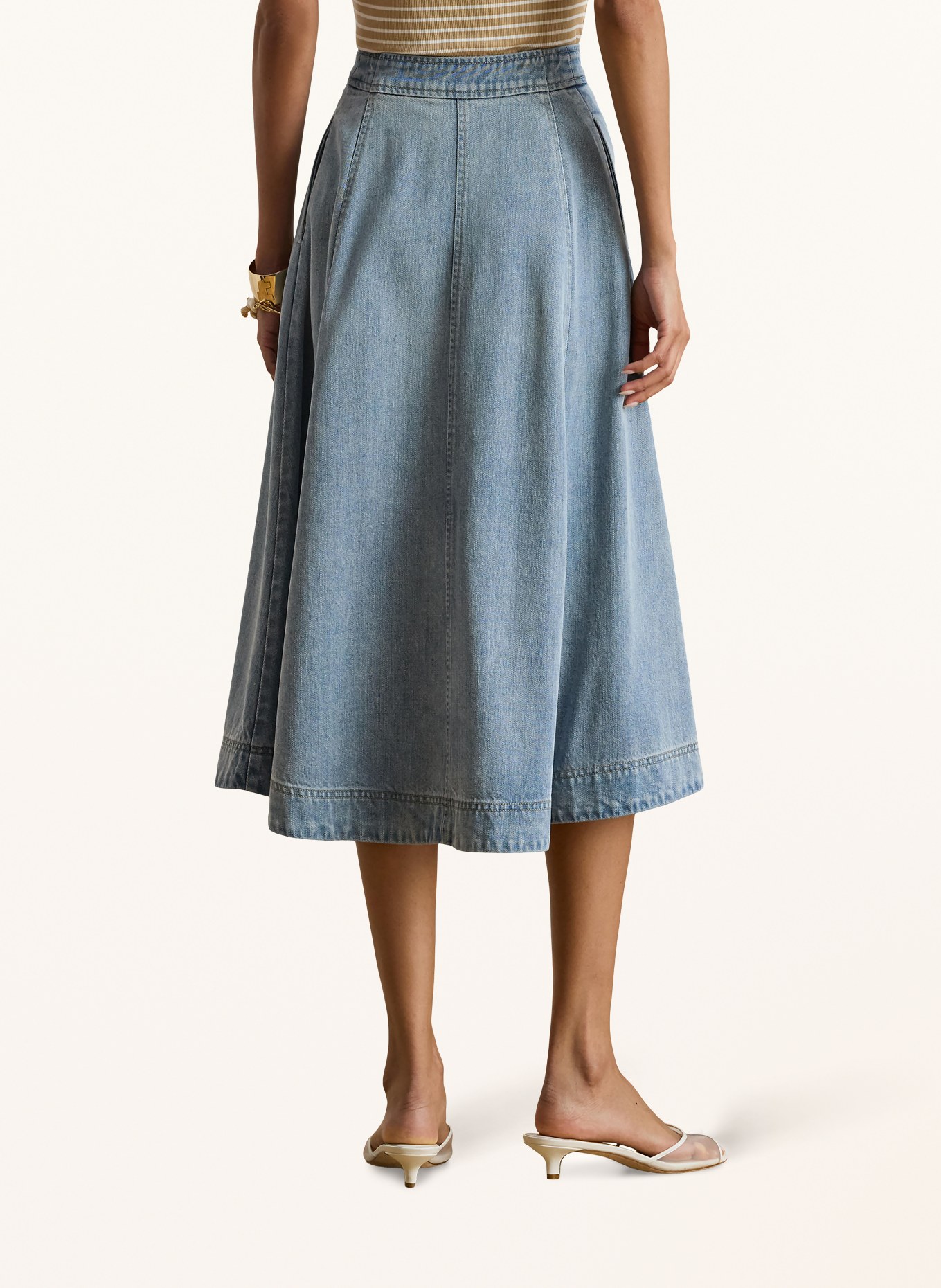 LAUREN RALPH LAUREN Jeansrock: HELLBLAU