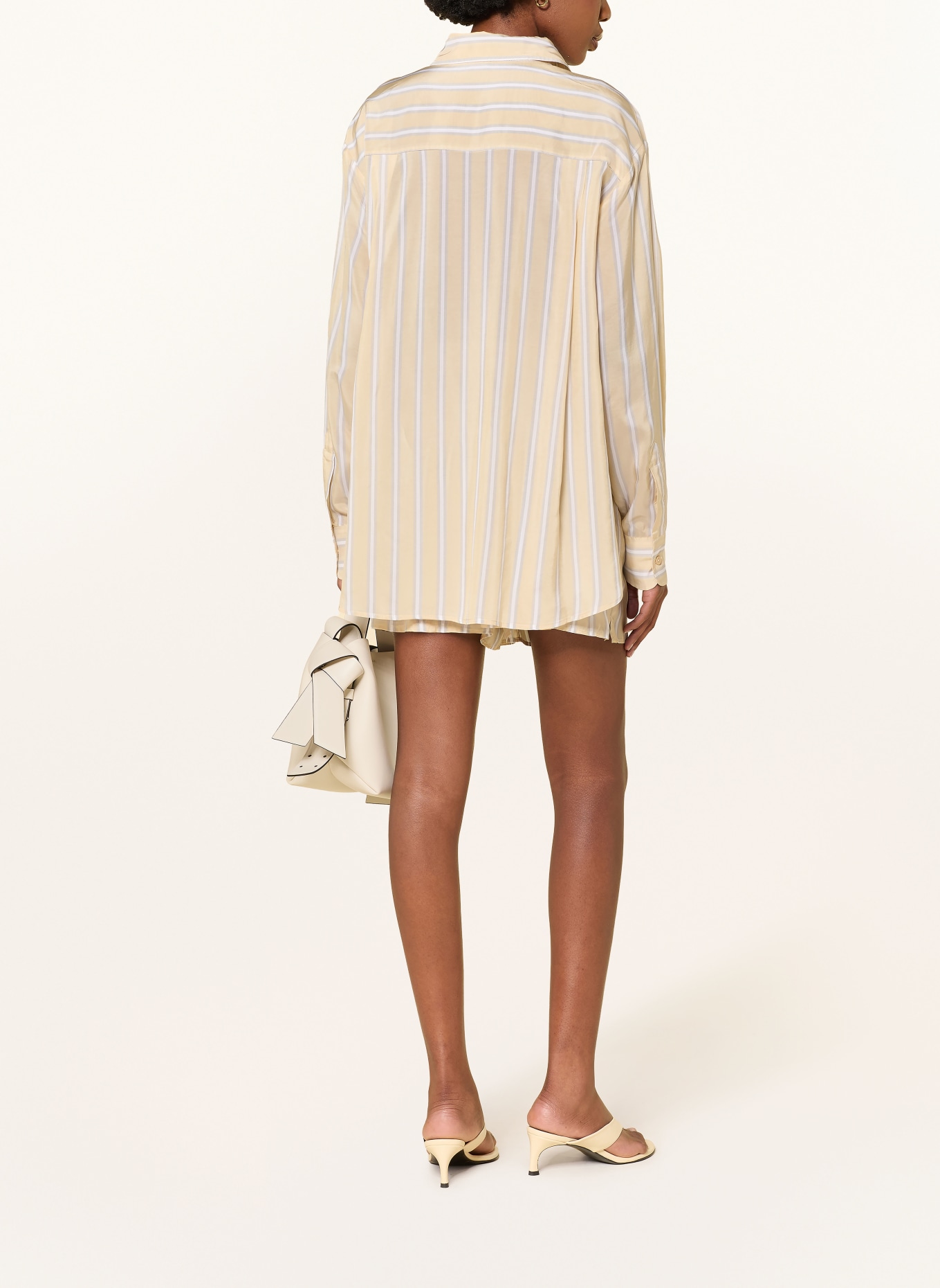 The Frankie Shop Chemisier PERI: MARRON CLAIR / BLEU CLAIR / BLANC