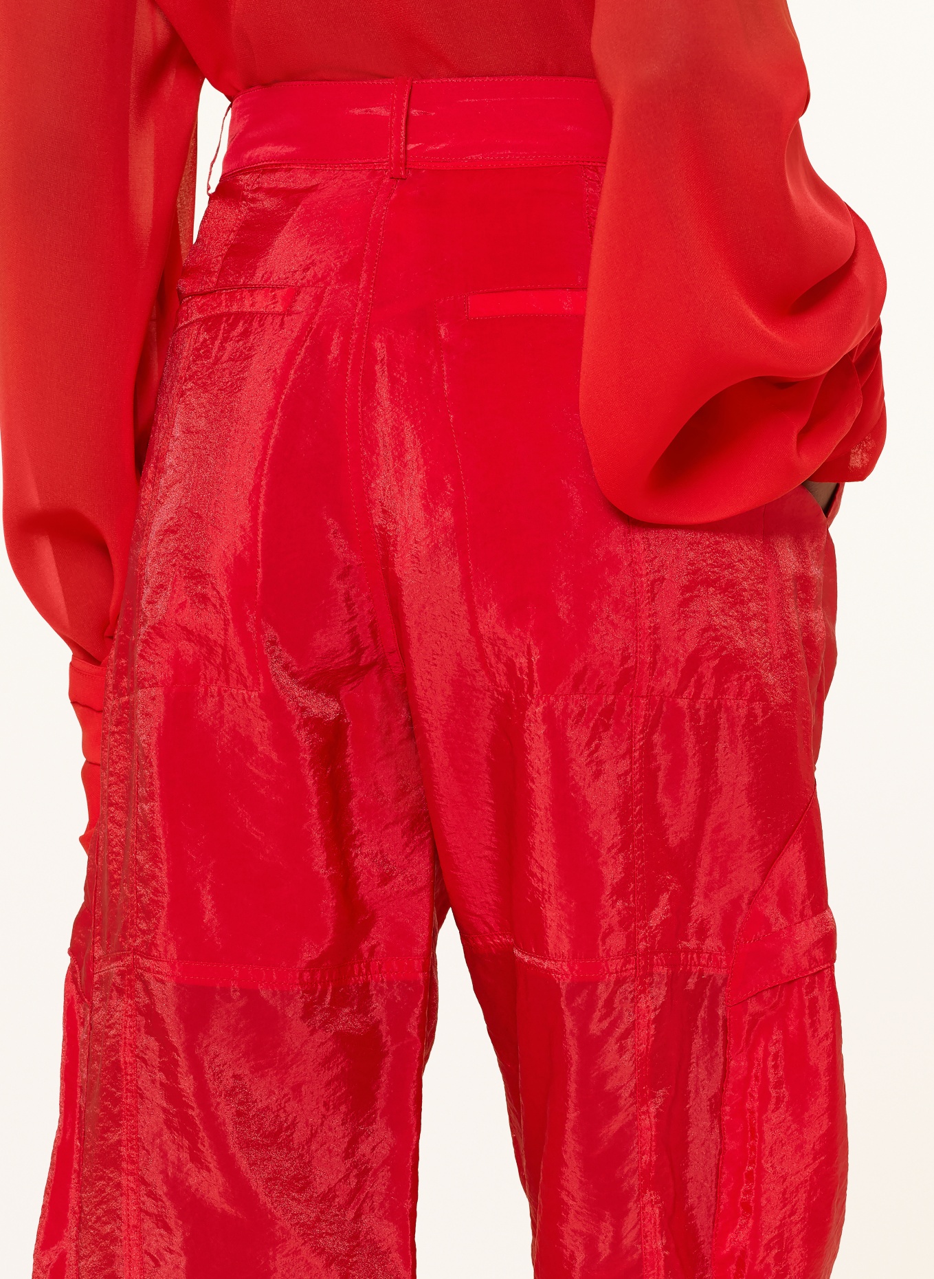 The Frankie Shop KELLY SHEER Cargo Pants: RED