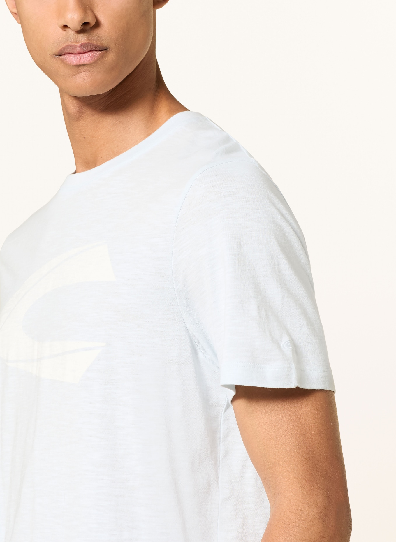 camel active T-shirt: LIGHT BLUE / WHITE