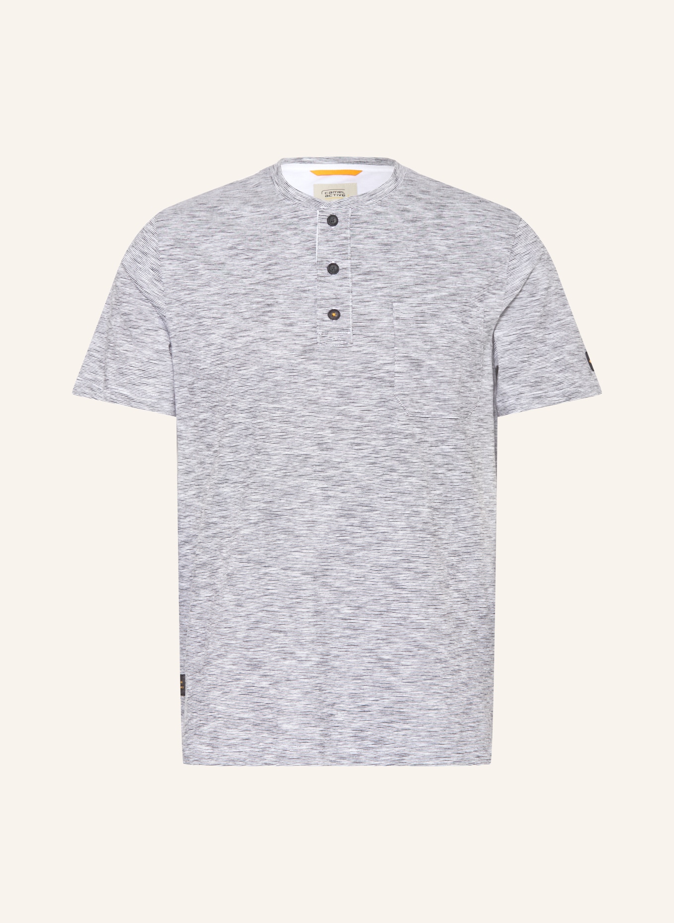 camel active Henley shirt: WHITE / BLACK