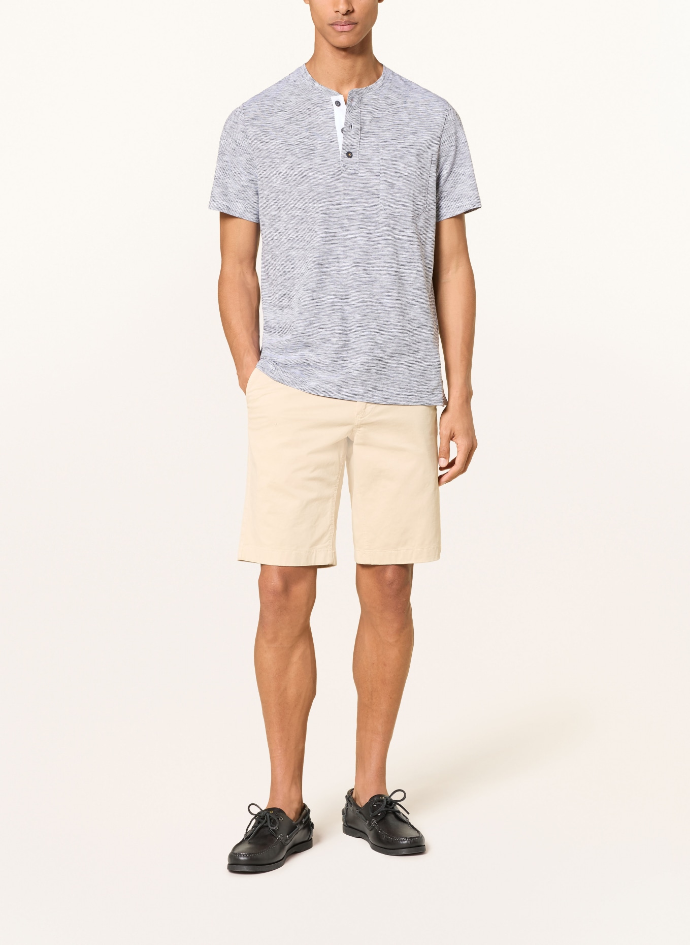 camel active Henley shirt: WHITE / BLACK