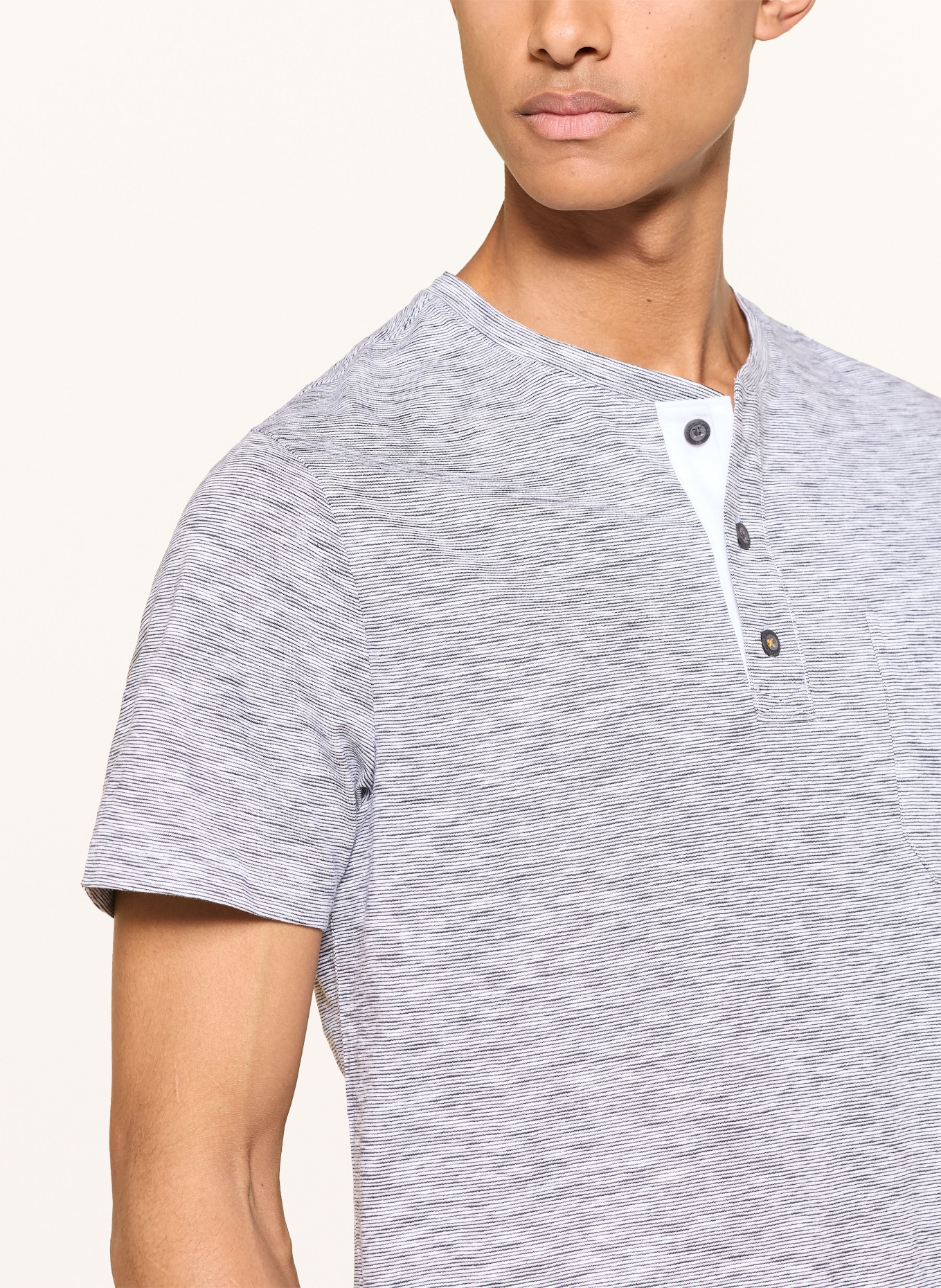camel active Henley shirt: WHITE / BLACK