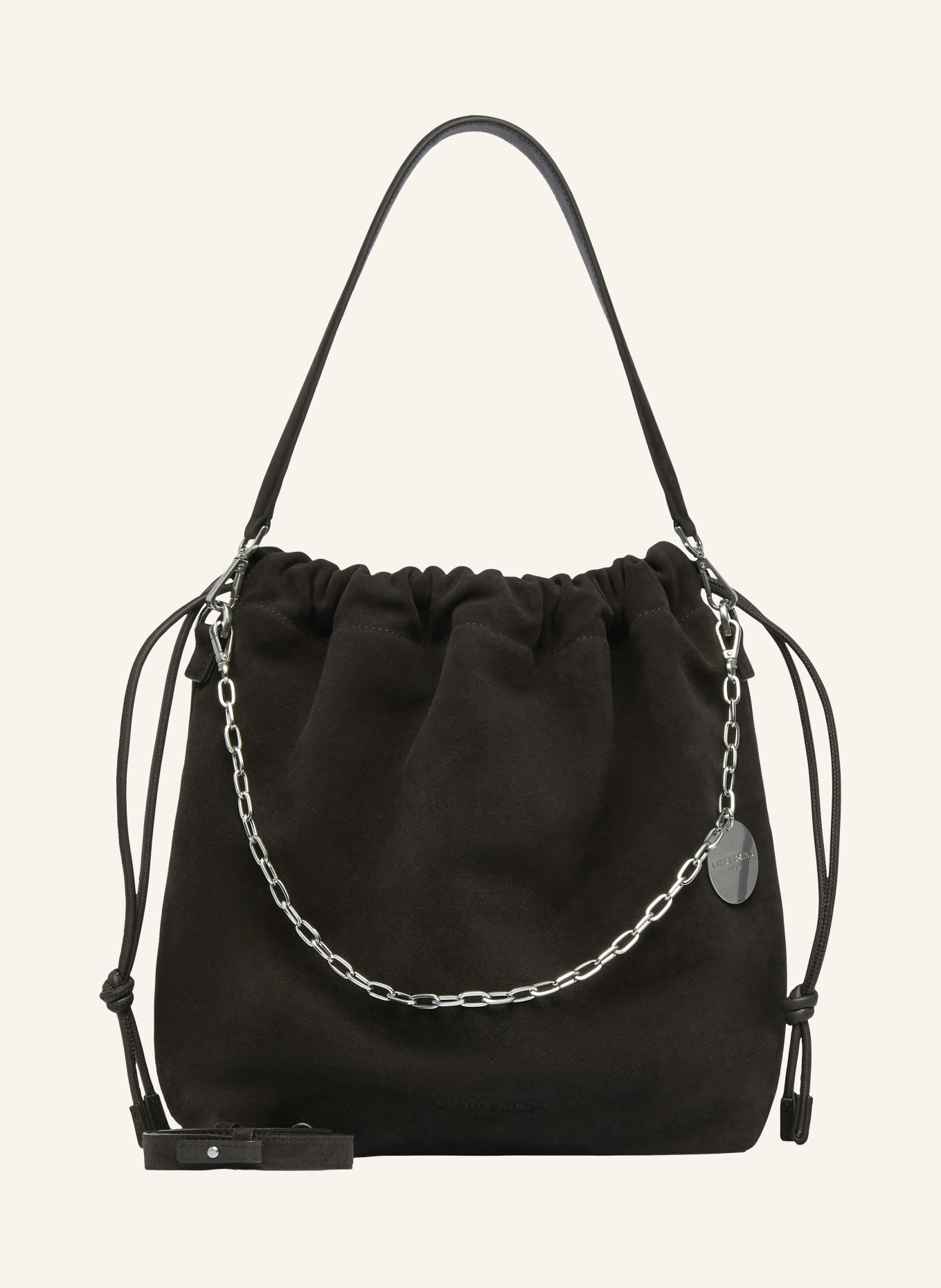 LIEBESKIND LYA MEDIUM Tote Bag: DARK BROWN / SILVER