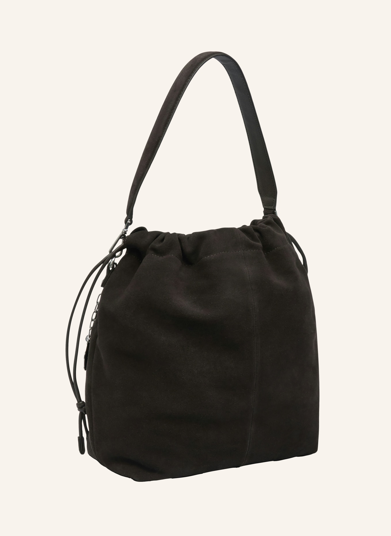 LIEBESKIND LYA MEDIUM Tote Bag: DARK BROWN / SILVER