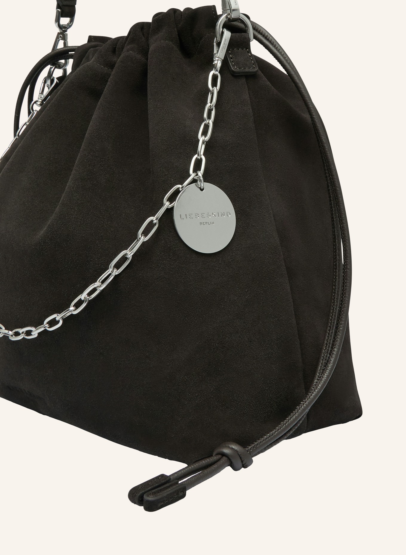 LIEBESKIND LYA MEDIUM Tote Bag: DARK BROWN / SILVER