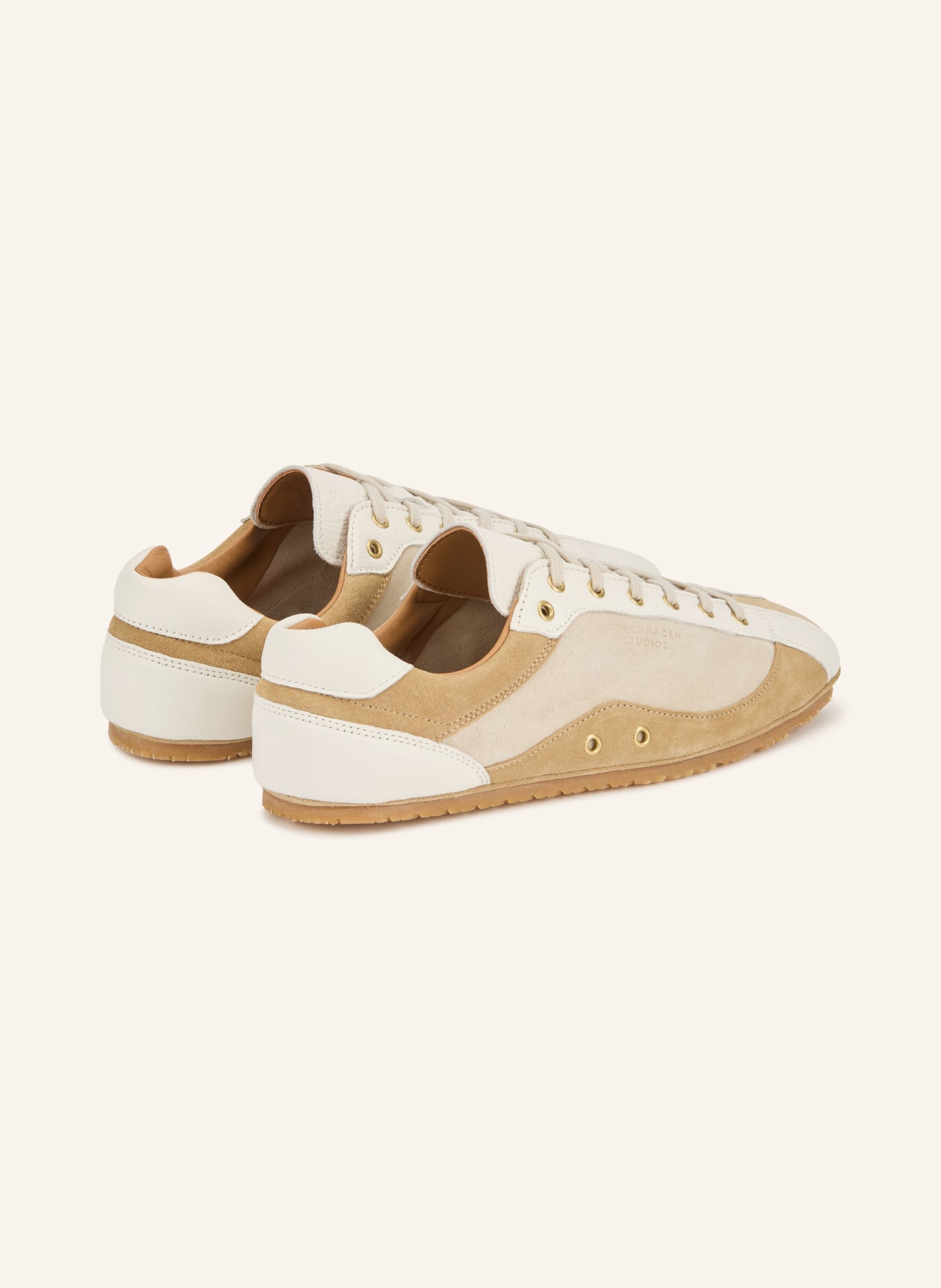 COPENHAGEN STUDIOS Sneaker CPH723: BIAŁY / ZŁOTY / BEŻOWY