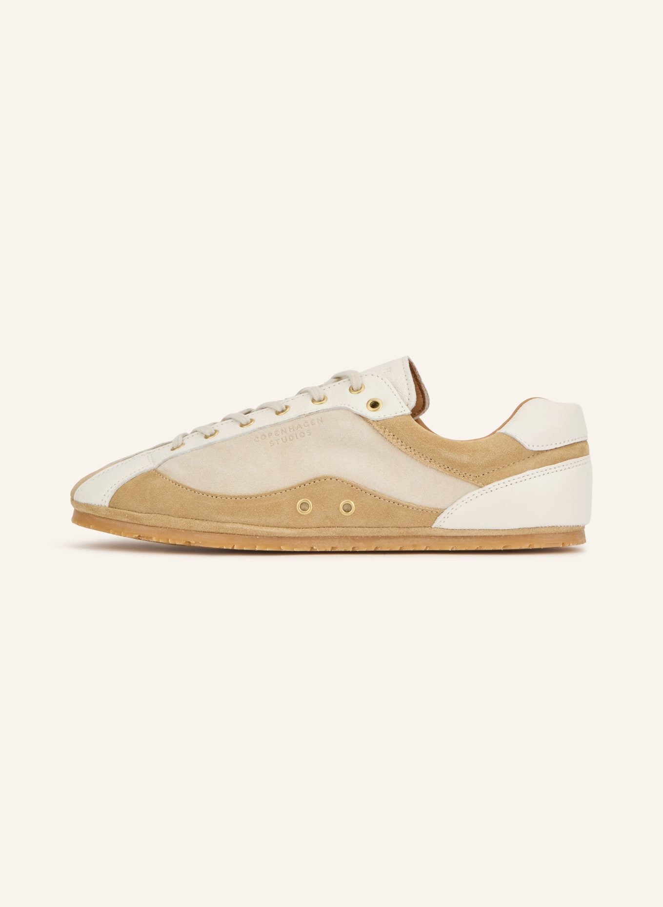 COPENHAGEN STUDIOS Sneaker CPH723: BIAŁY / ZŁOTY / BEŻOWY