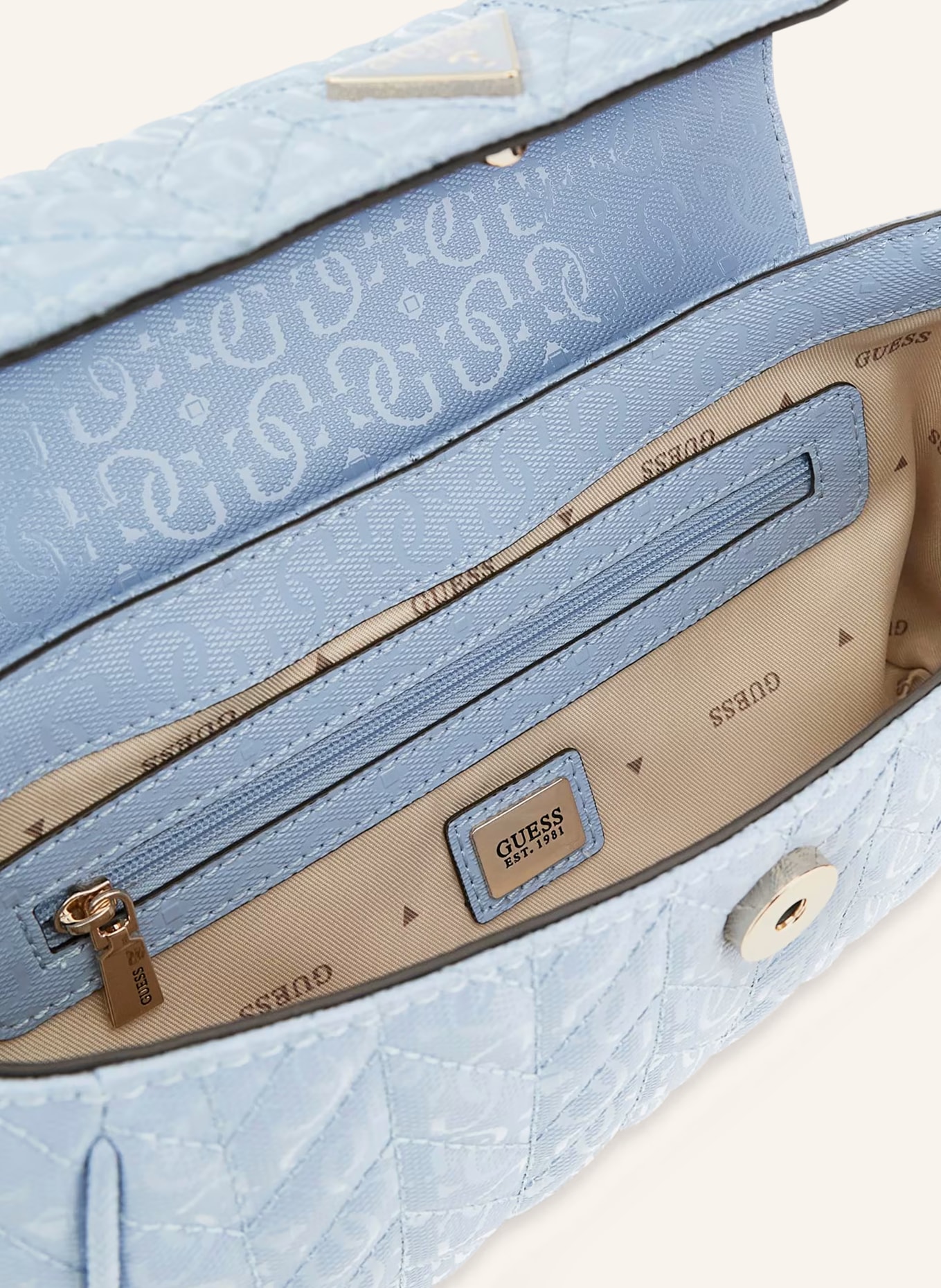 GUESS Schoudertas STACEY: LICHTBLAUW