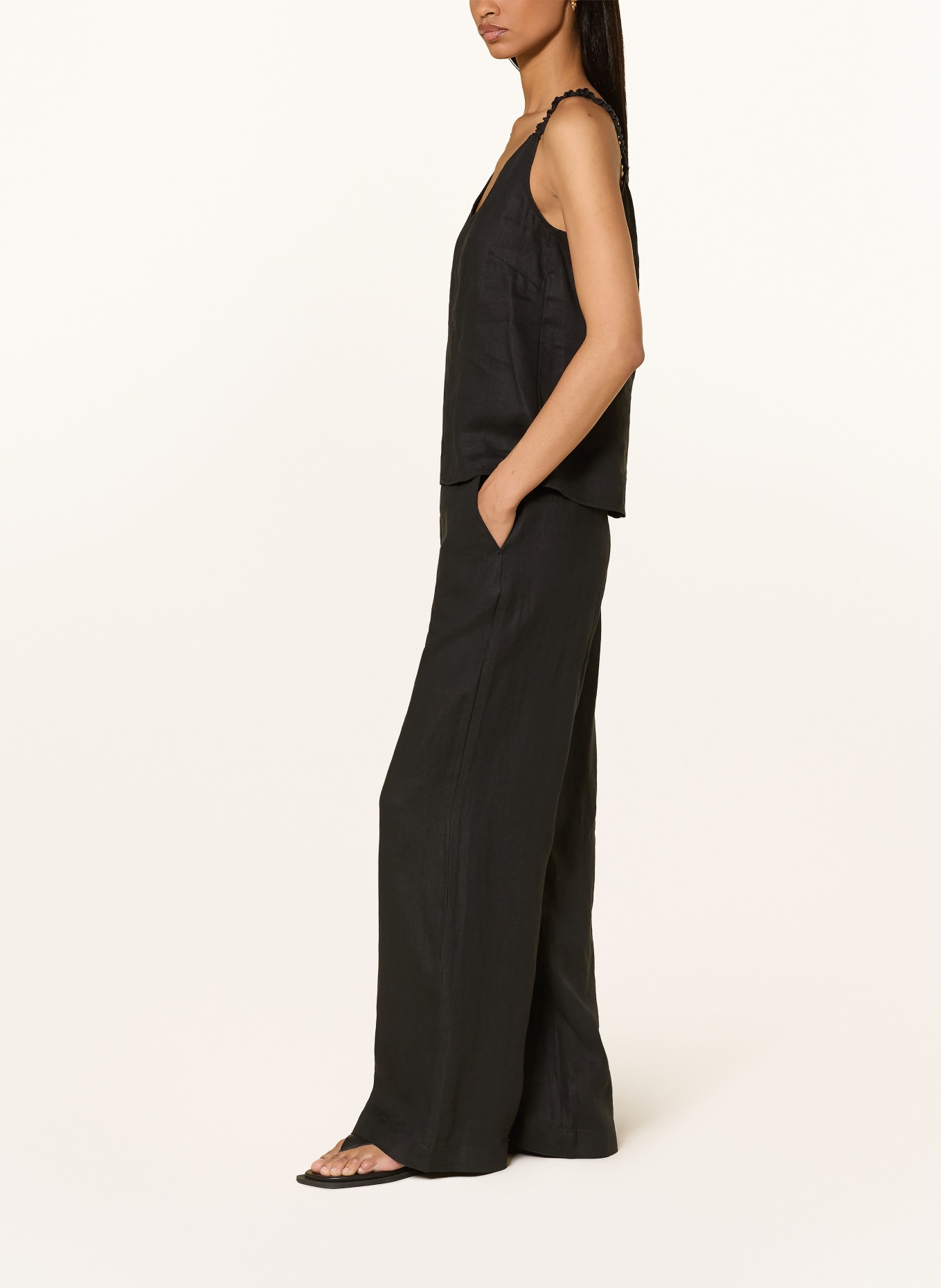 InWear Hose ELINORIW SOLINA aus Leinen: SCHWARZ