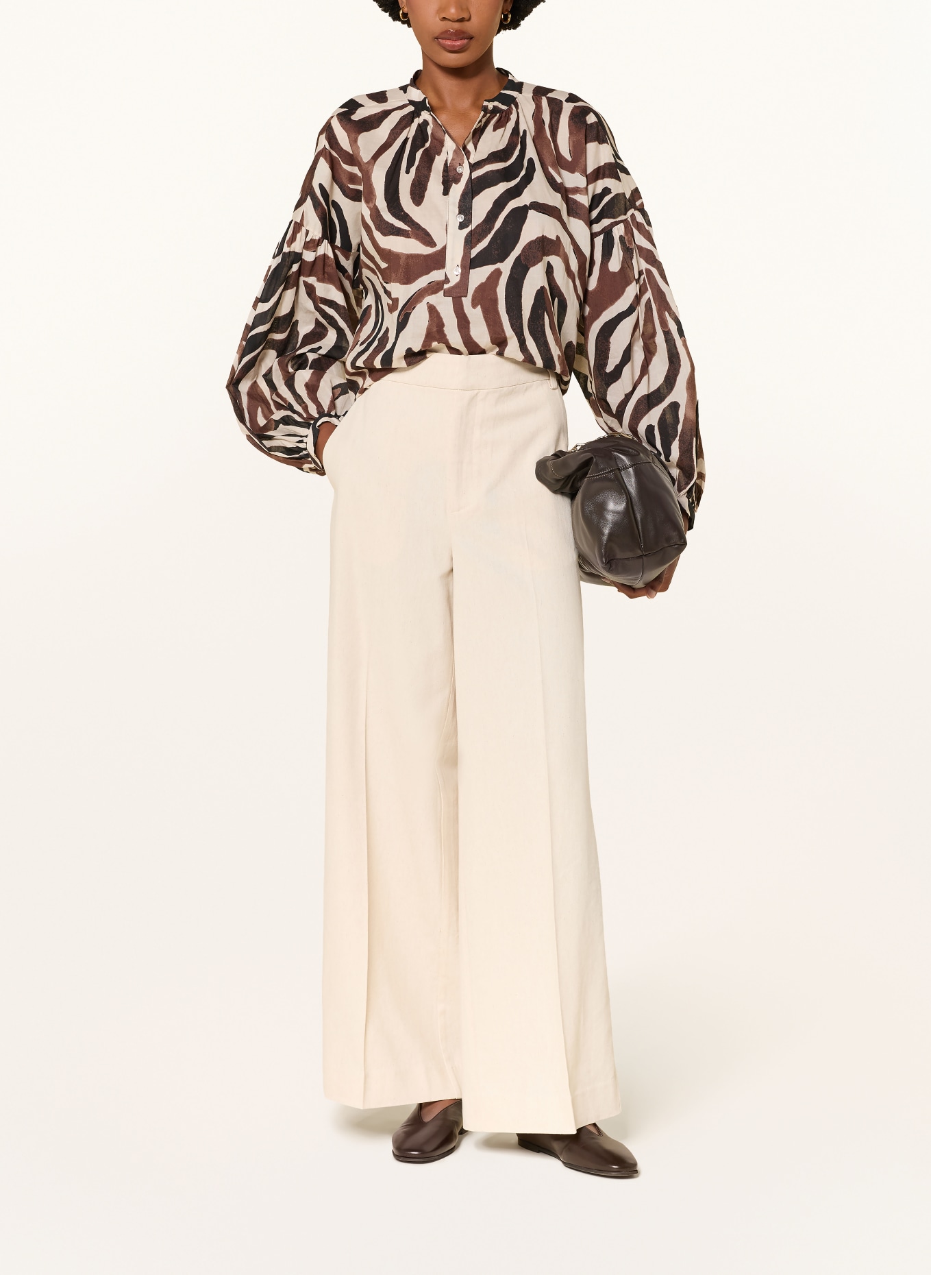 InWear Blusenshirt ROSALIEIW: BRAUN / CREME / SCHWARZ