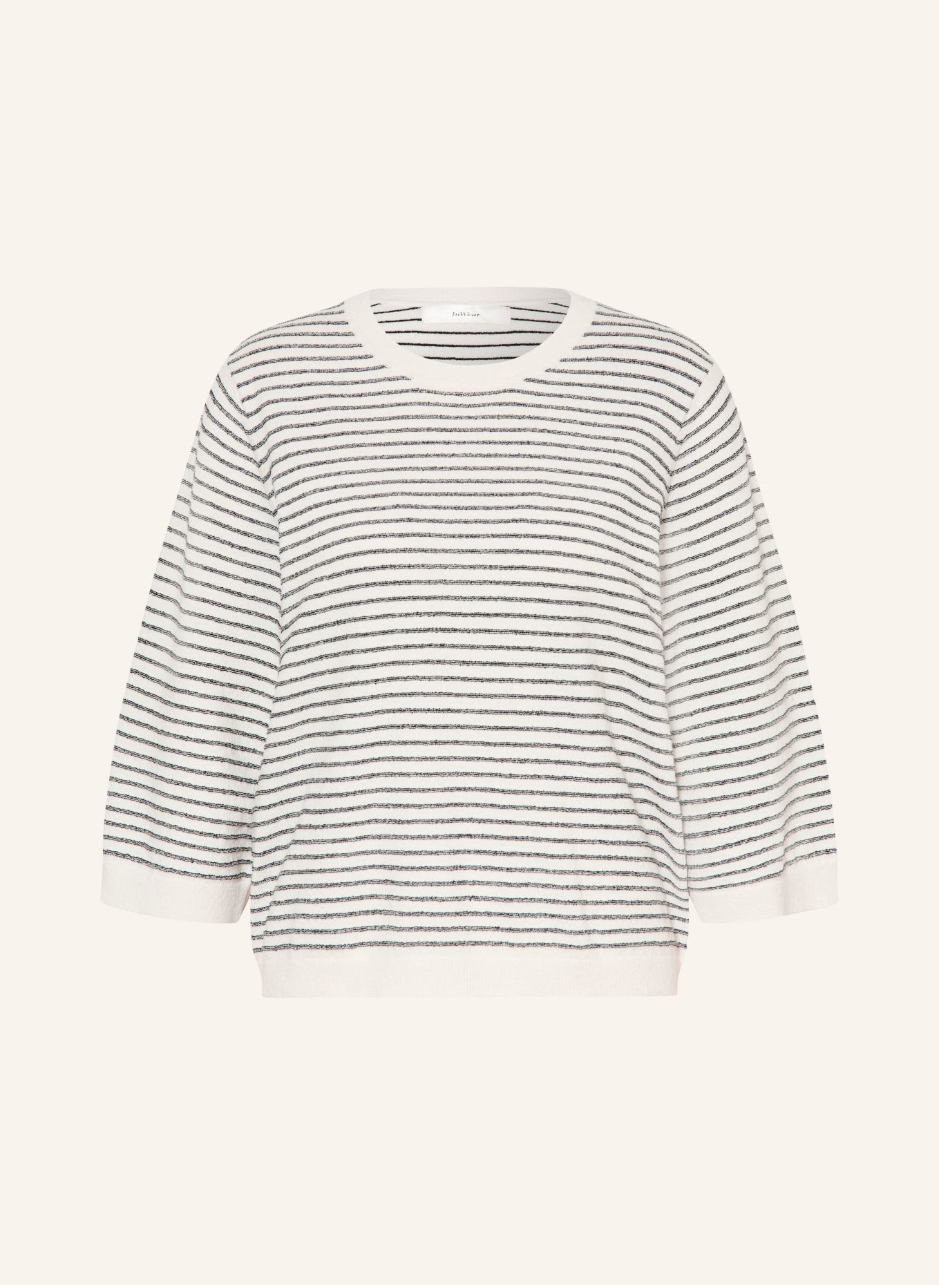 InWear NOLAIW sweater with 3/4 sleeves: WHITE / BLACK