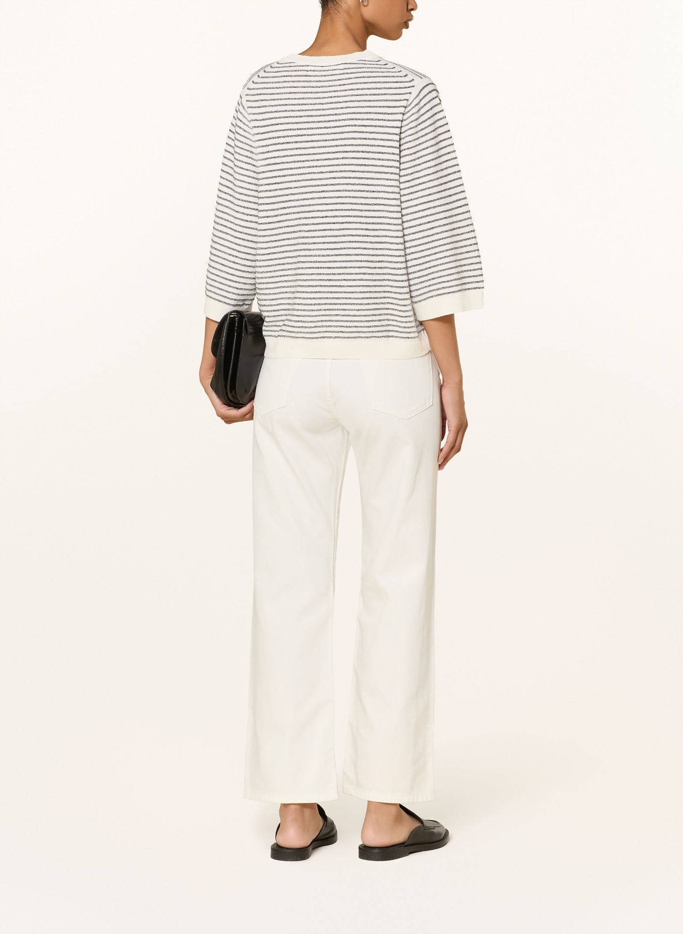 InWear NOLAIW sweater with 3/4 sleeves: WHITE / BLACK