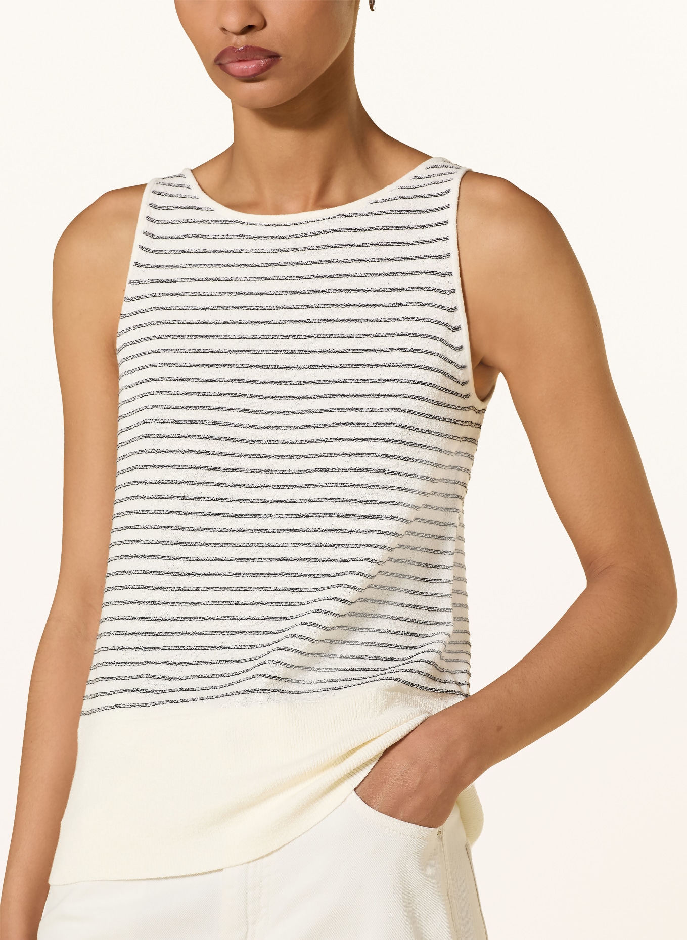 InWear Gebreide top NOLAIW: WIT / ZWART