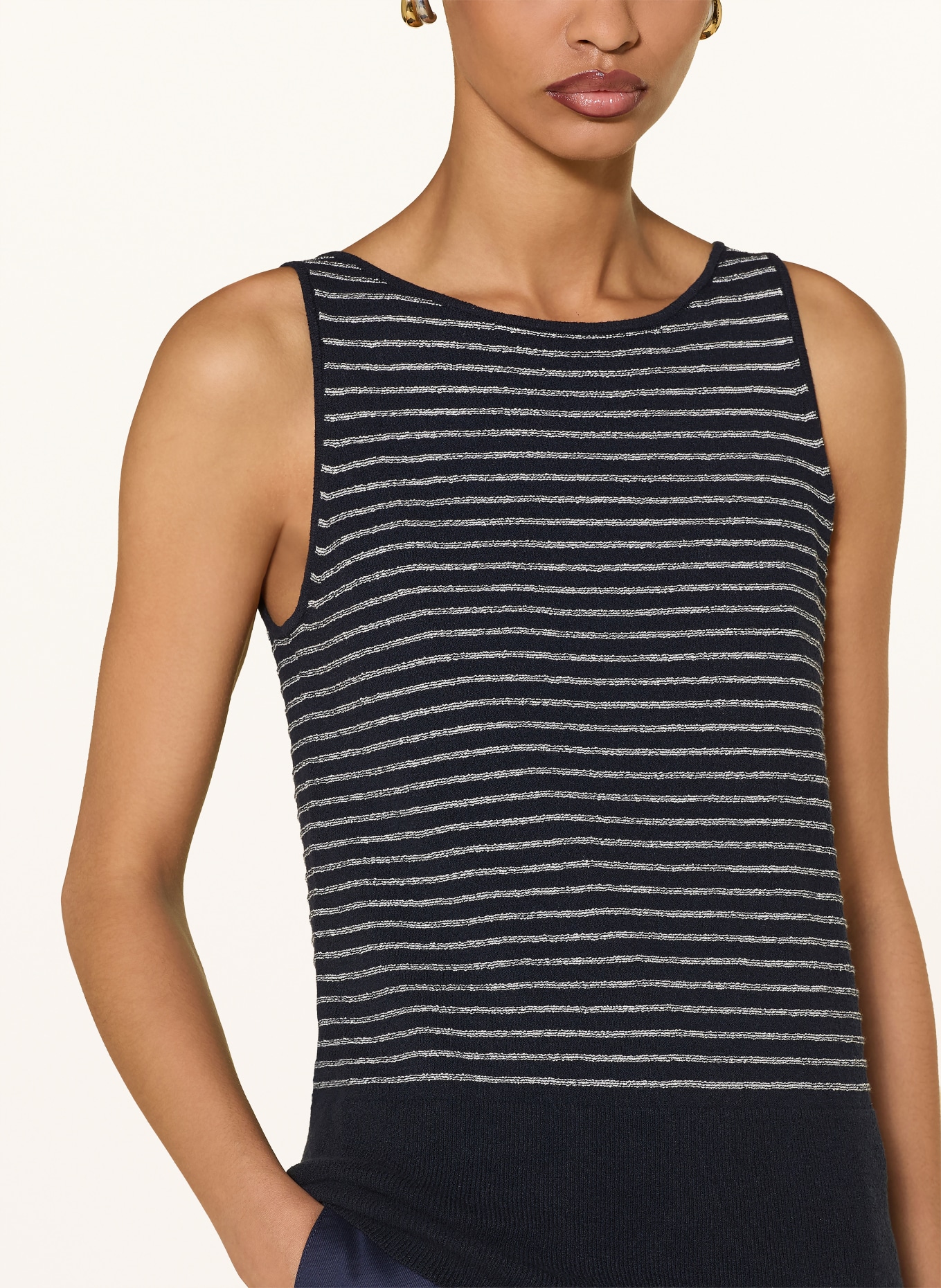 InWear Gebreide top NOLAIW: DONKERBLAUW / WIT