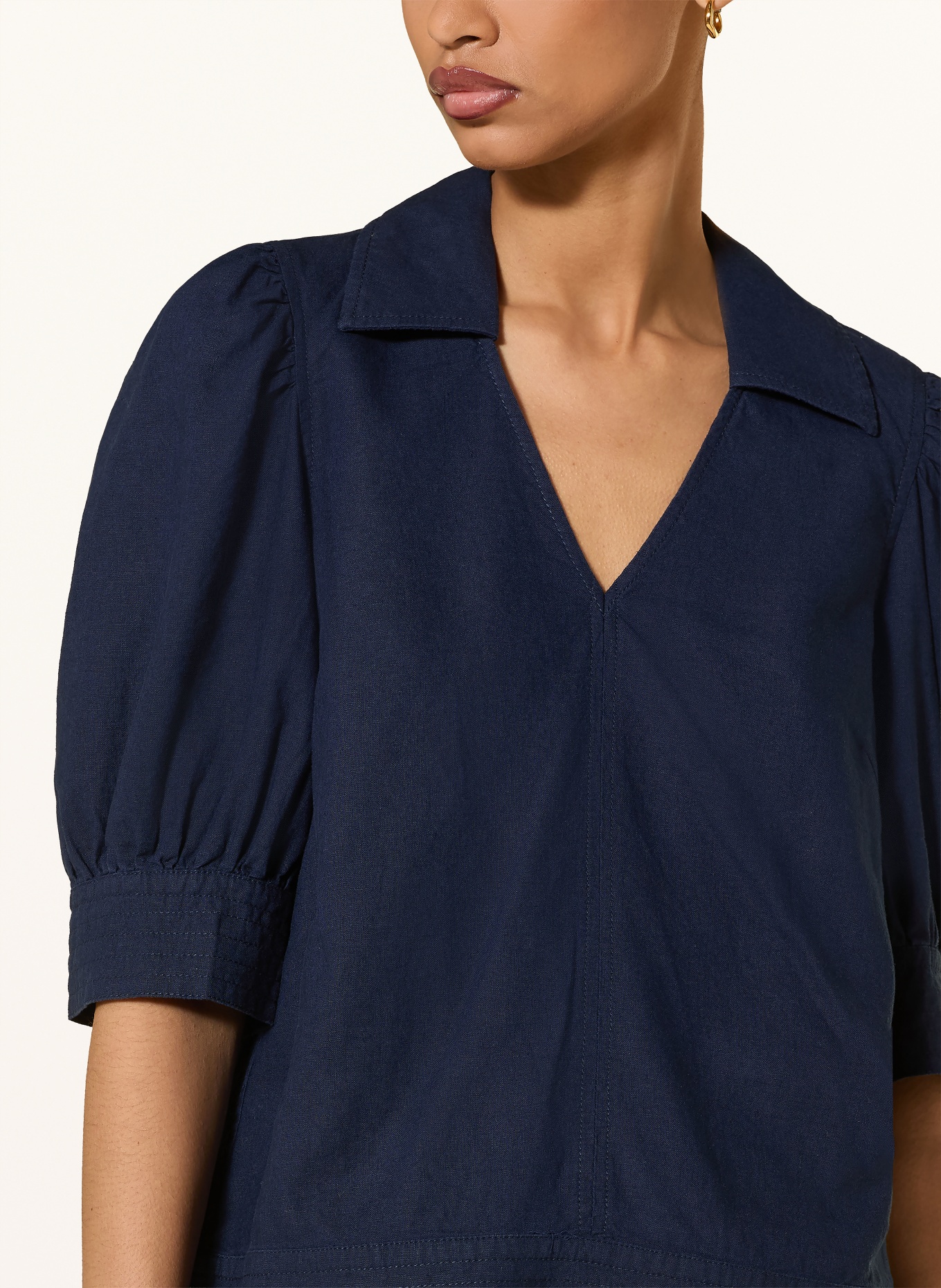 InWear Bluse EDITHIW med hør: MØRKEBLÅ