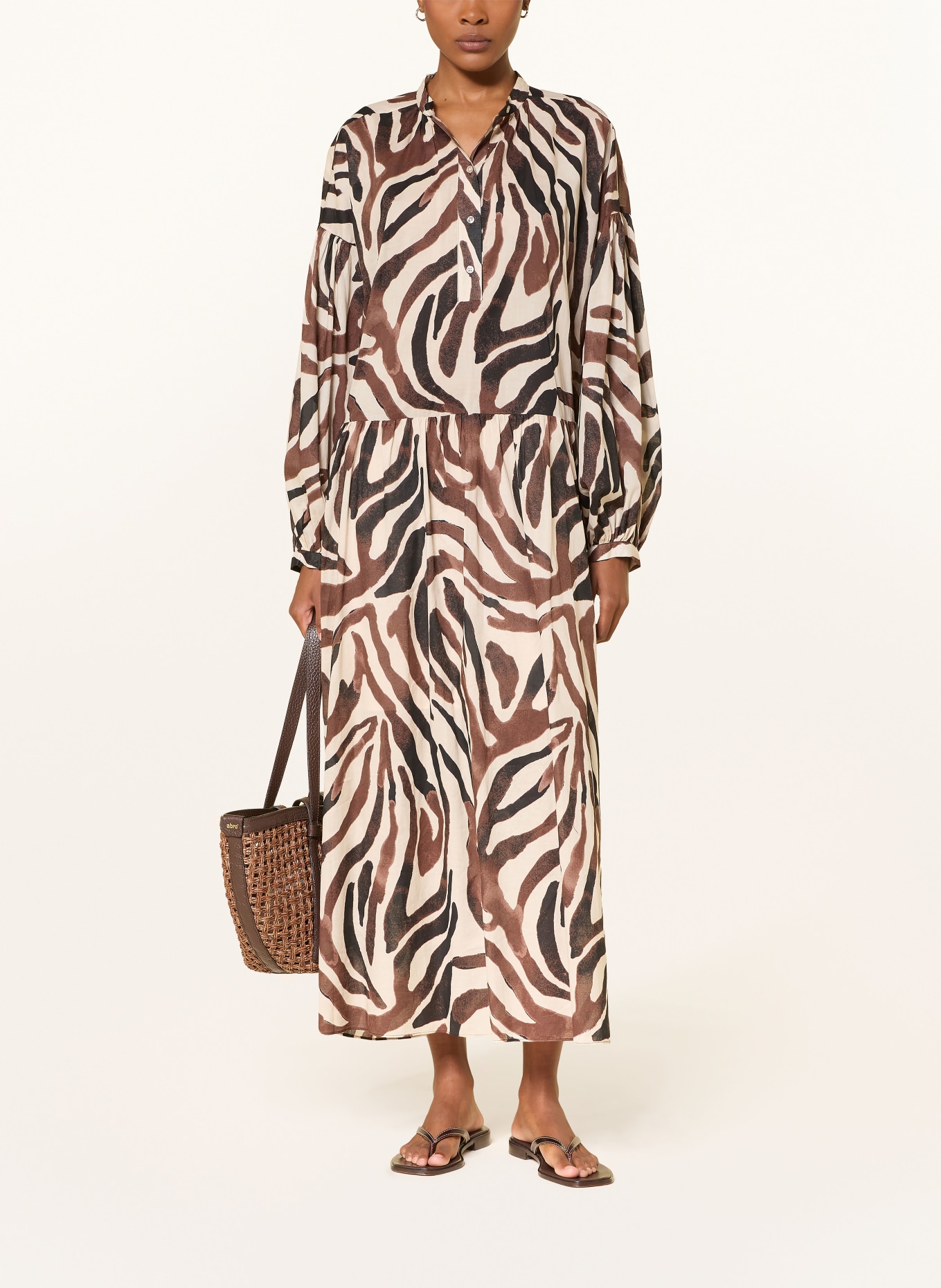 InWear Jurk ROSALIEIW: CRÈME / BRUIN / ZWART