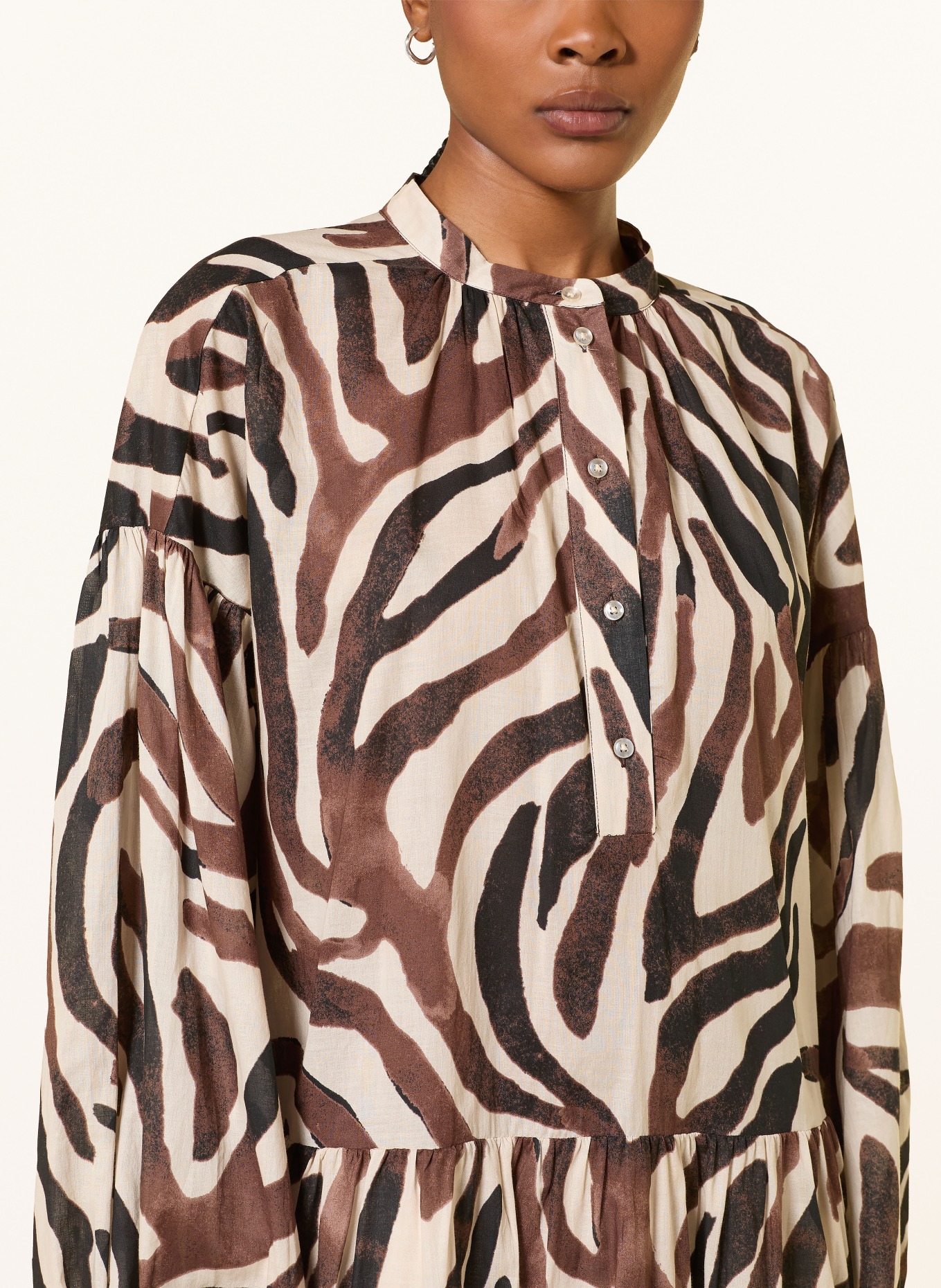 InWear Jurk ROSALIEIW: CRÈME / BRUIN / ZWART