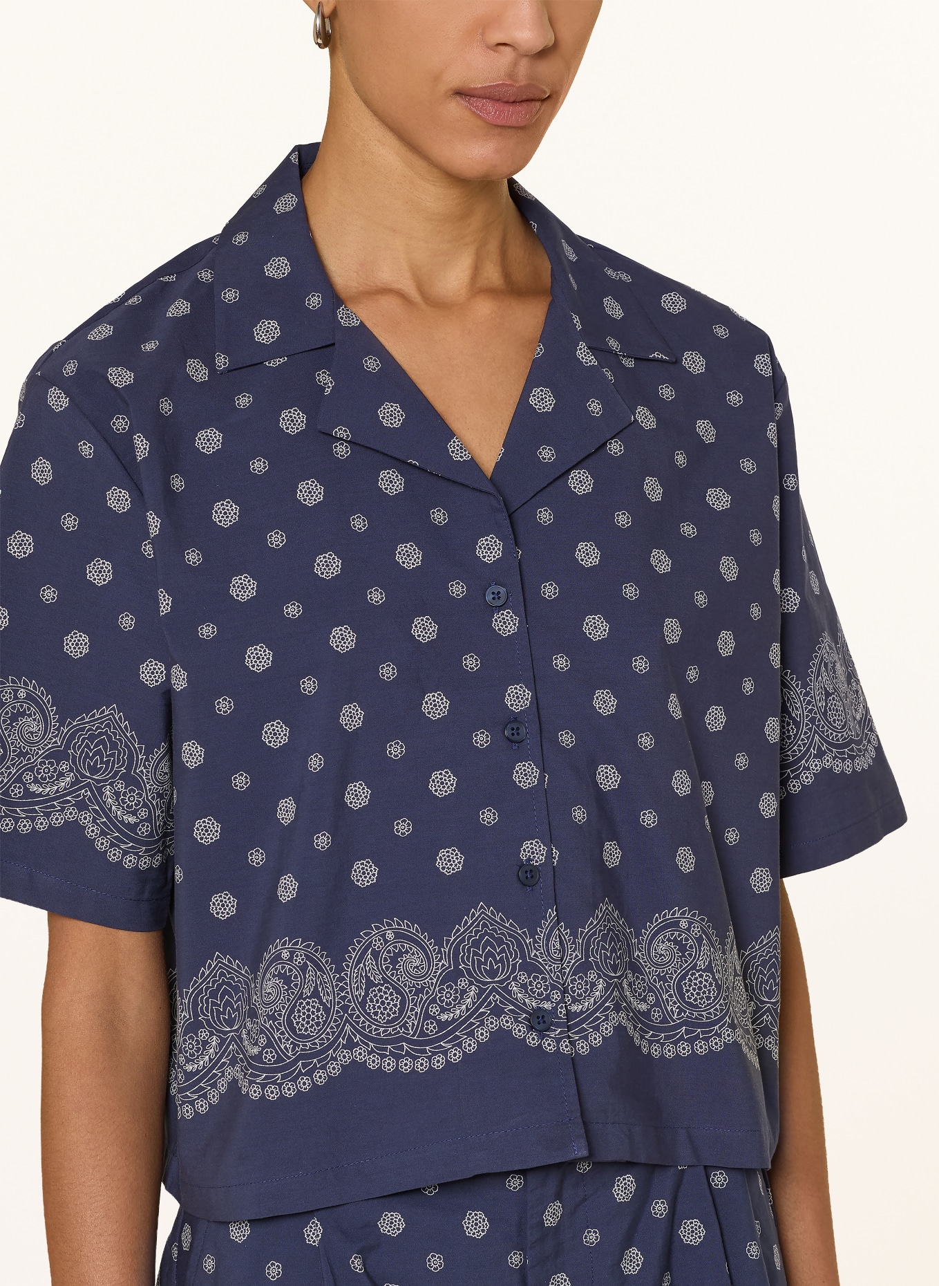mavi Blouse: DARK BLUE / WHITE