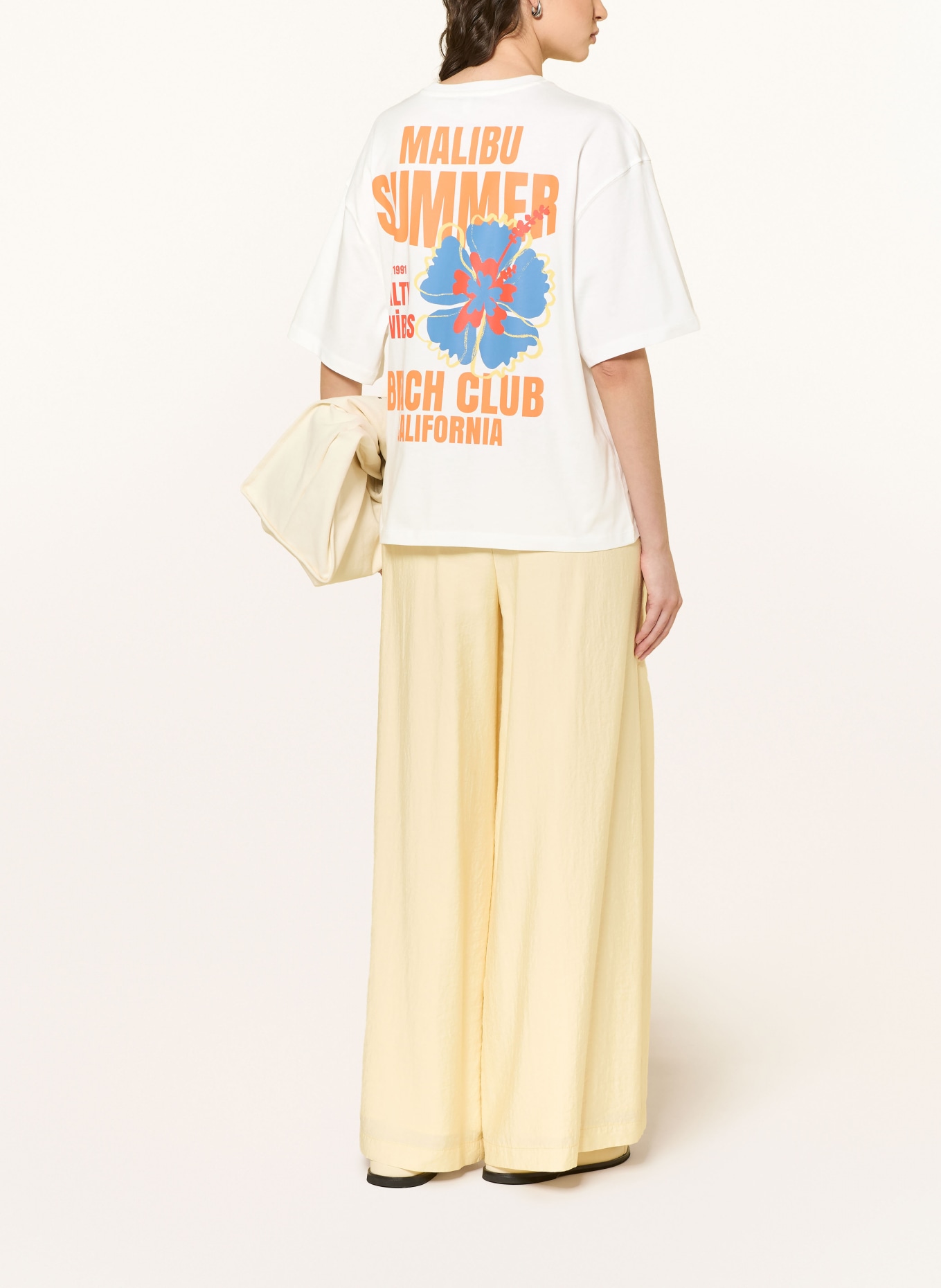 mavi Oversized shirt: WHITE / ORANGE / BLUE
