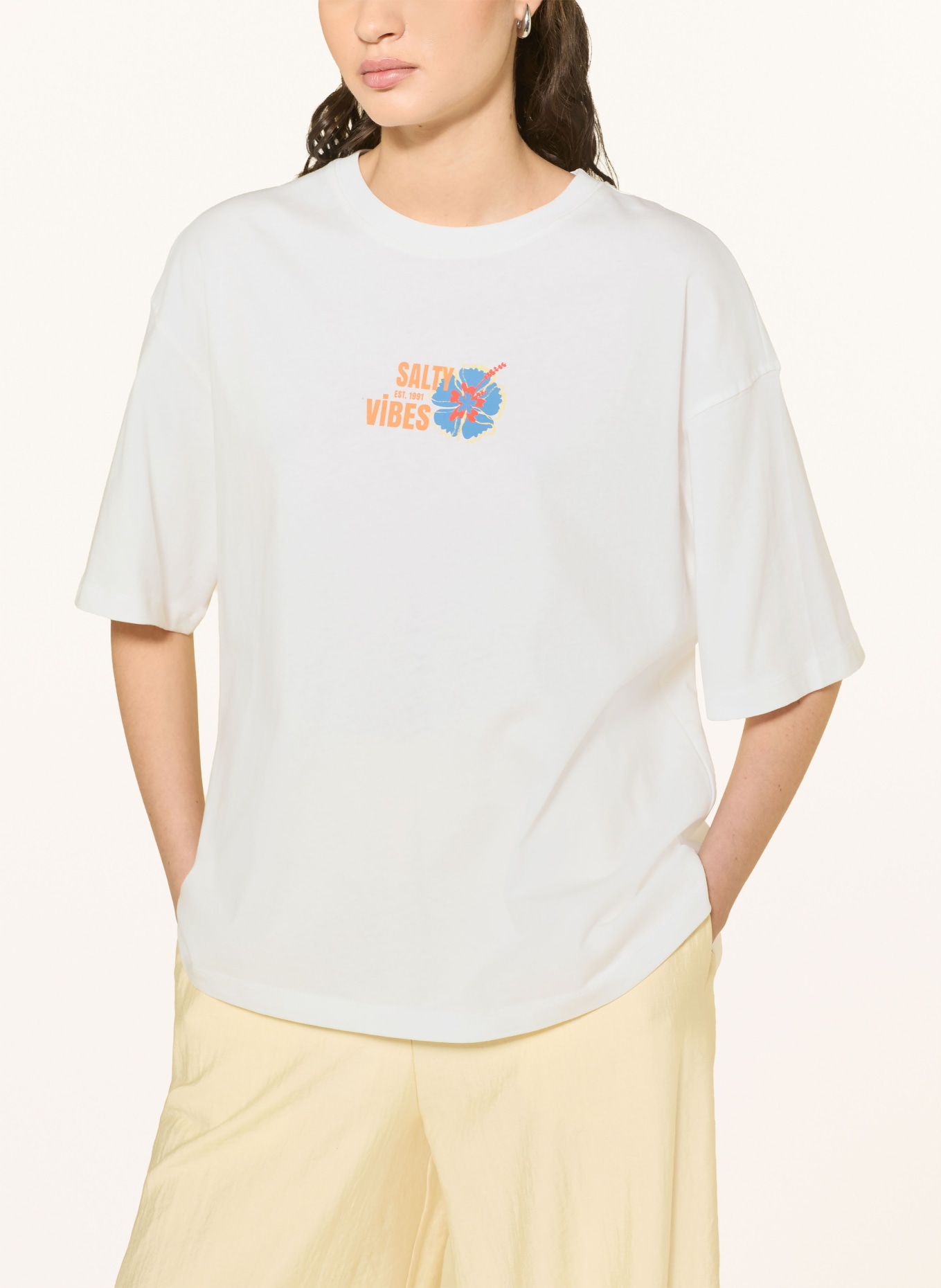 mavi Oversized shirt: WHITE / ORANGE / BLUE